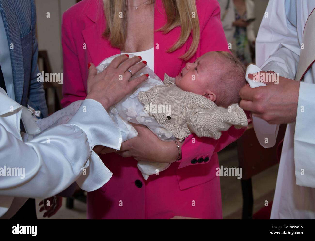 Baptism ceremony in catholic church Stock Photo Alamy
