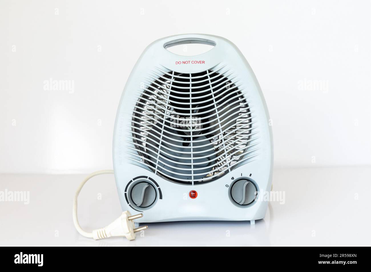 Electric fan heater on white isolated background Stock Photo