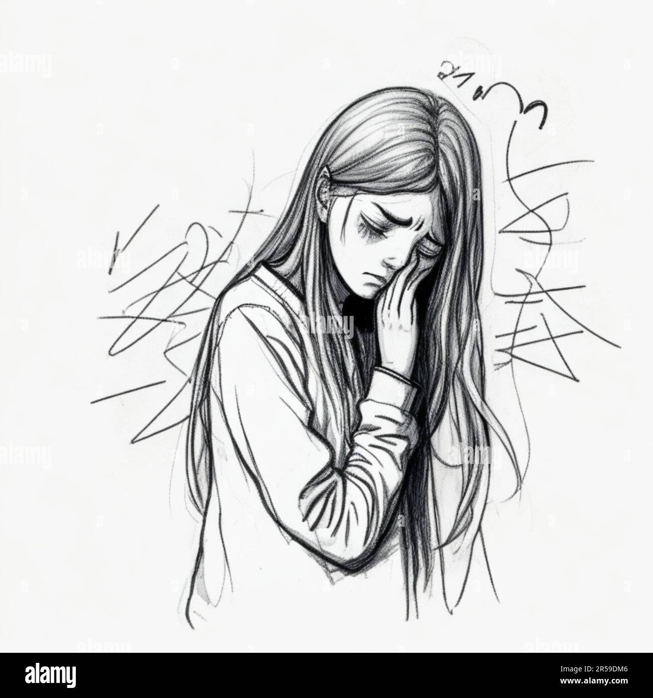 Sketch Lonely Girl Stock Illustrations  565 Sketch Lonely Girl Stock  Illustrations Vectors  Clipart  Dreamstime