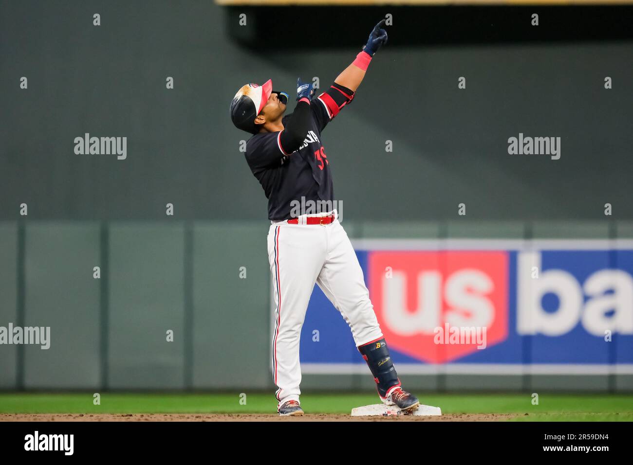 Minnesota Twins first baseman Donovan Solano fields a ball hit by the  Houston Astros in the ninth inning of a baseball game Sunday, April 9,  2023, in Minneapolis. The Astros won 5-1. (