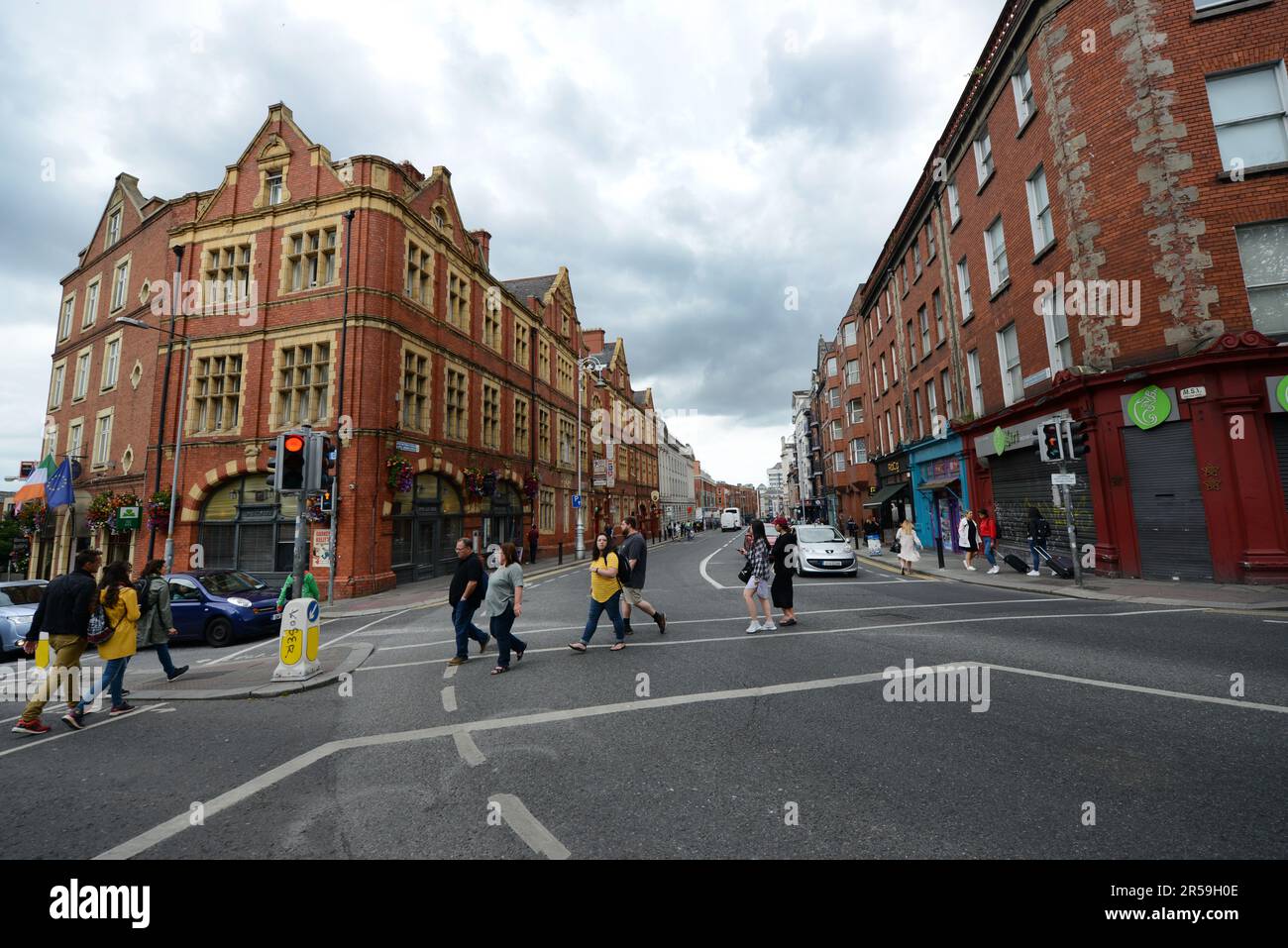 Beautiful old buildings on Lord Edward street in Dublin, Ireland Stock