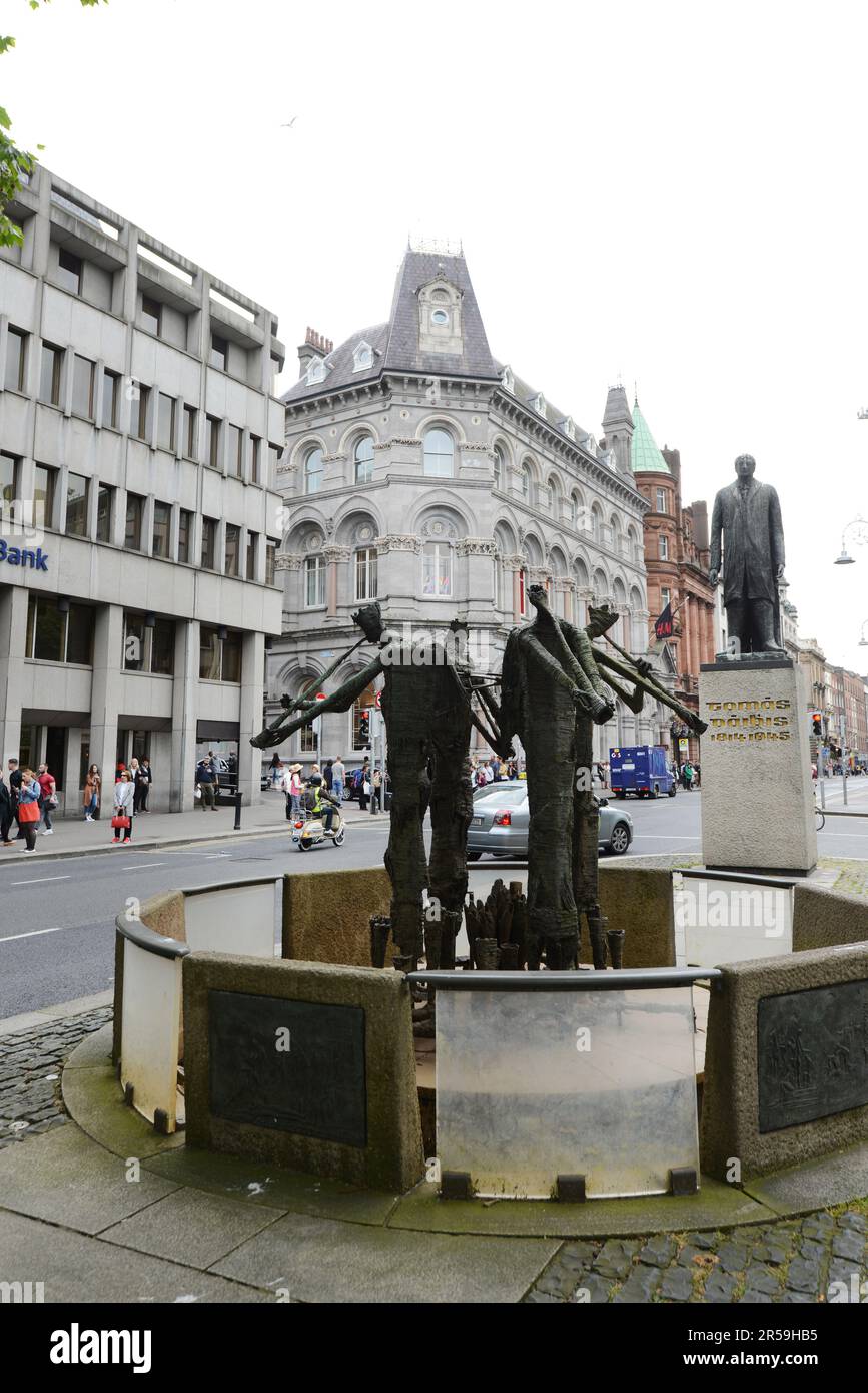 Thomas Davis memorial fountain on Dame street, Dublin, Ireland. Stock Photo