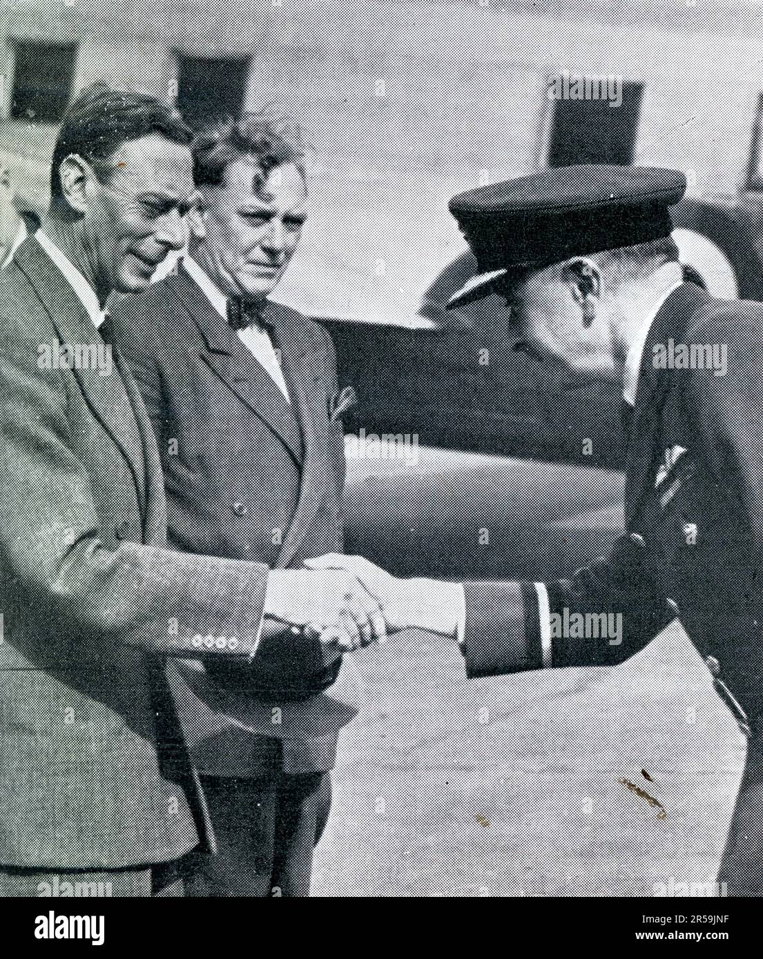 On 8th September 1951 King George VI made a one day visit from Balmoral, where he was holidaying to London for an examination by doctors. Here he is seen at London airport on the return journey to join the royal family on holiday at Balmoral, Scotland, U.K. This press photo was taken just a few months before the King's early death in February 1952, aged just 56. Stock Photo