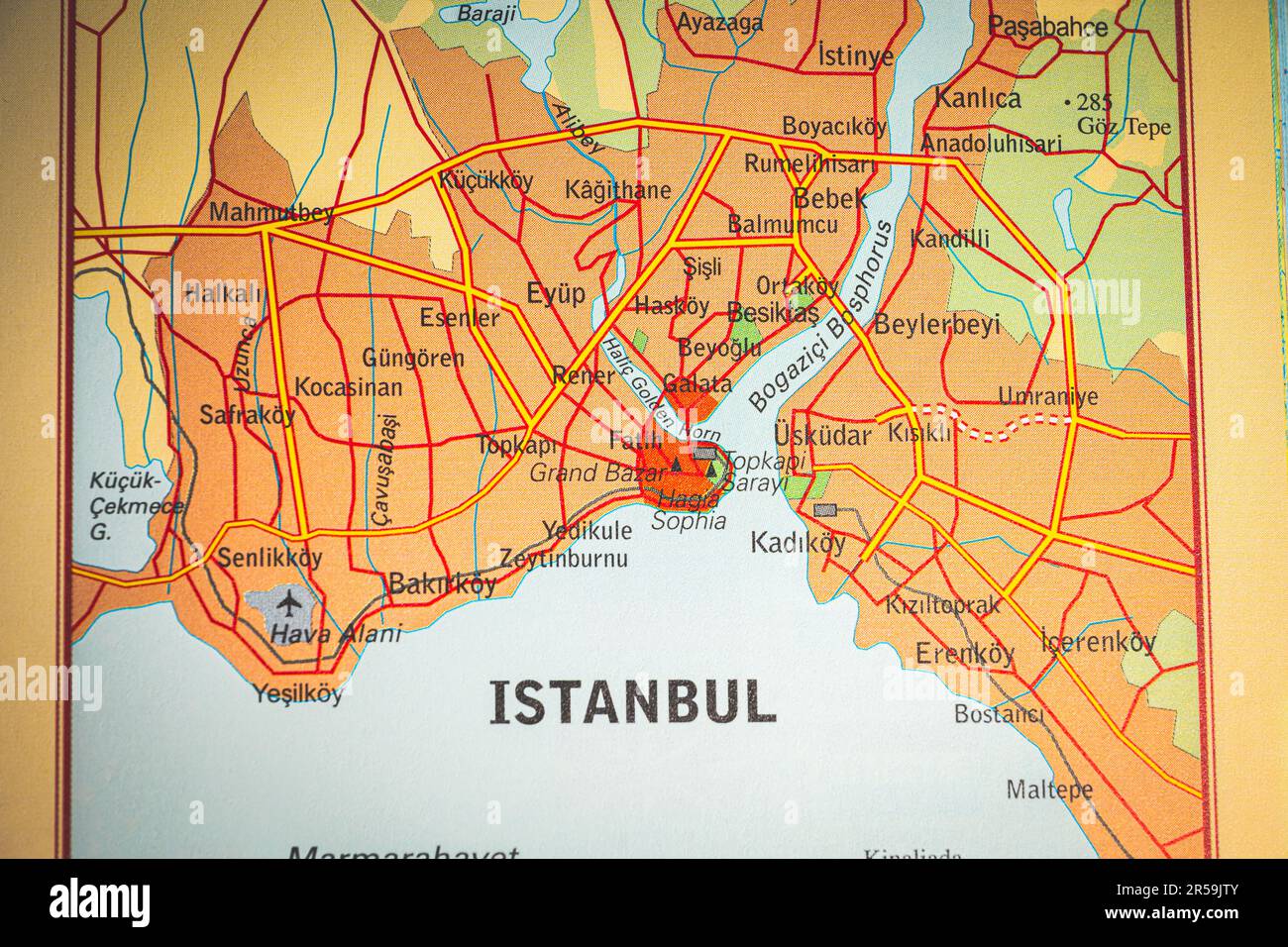 Atlas map of Istanbul in Turkey Stock Photo