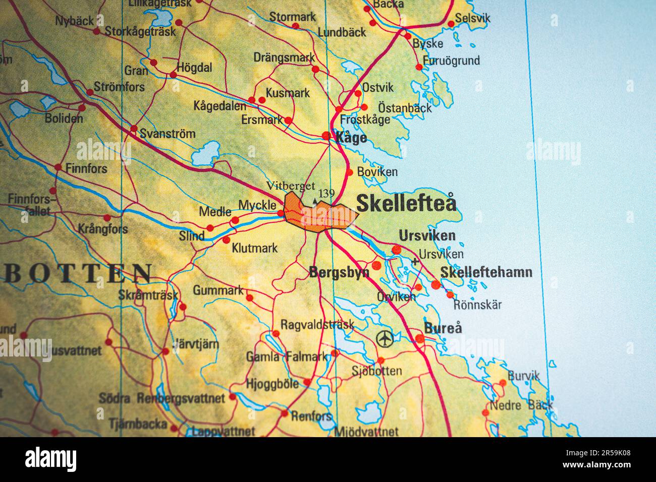 Atlas Map Of Skellefte In Sweden 2R59K08 