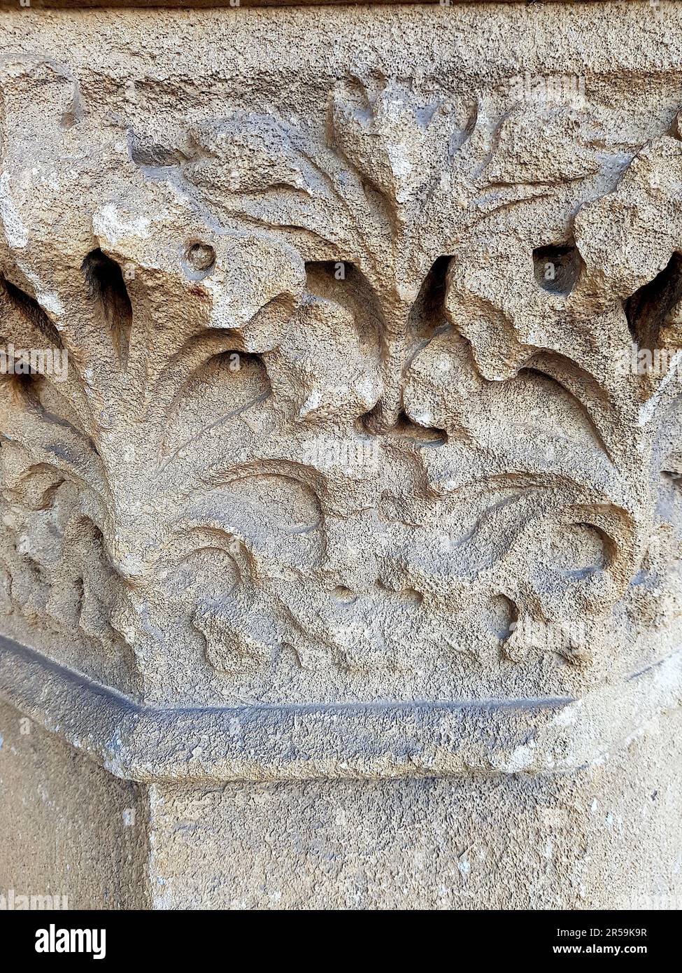 Detail from a carving on a traditional historic building in Saffron Walden, UK. Stock Photo