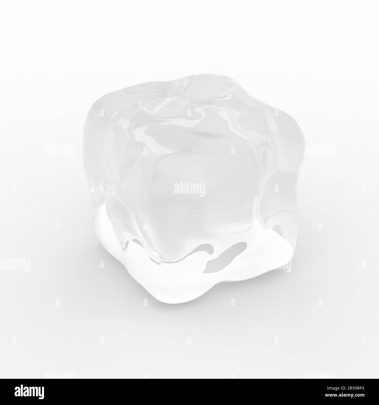 Single ice cube isolated on a white background Vector Image