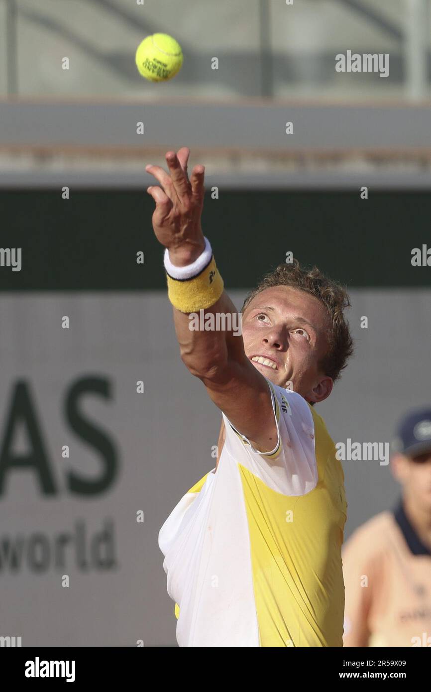 France. 01st June, 2023. June 1, 2023, France: Jiri Lehecka of Czech  Republic during day 5 of the 2023 French Open, Roland-Garros 2023, second  Grand Slam tennis tournament of the year, on