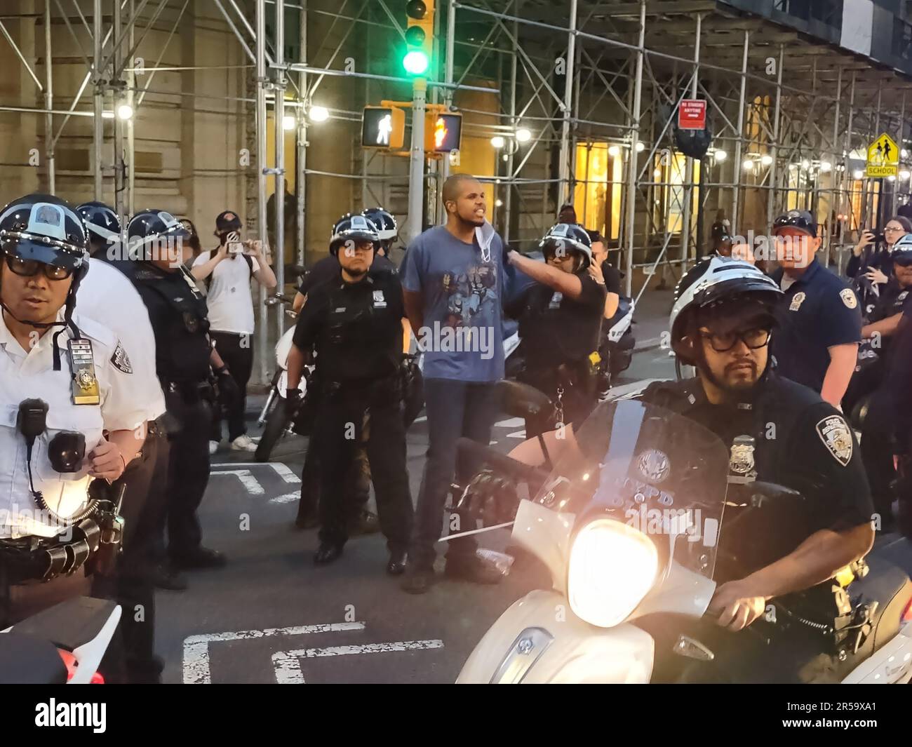 Manhattan Riot Union Square and Times Square, Manhattan, NY 10036, USA. Intense ...
