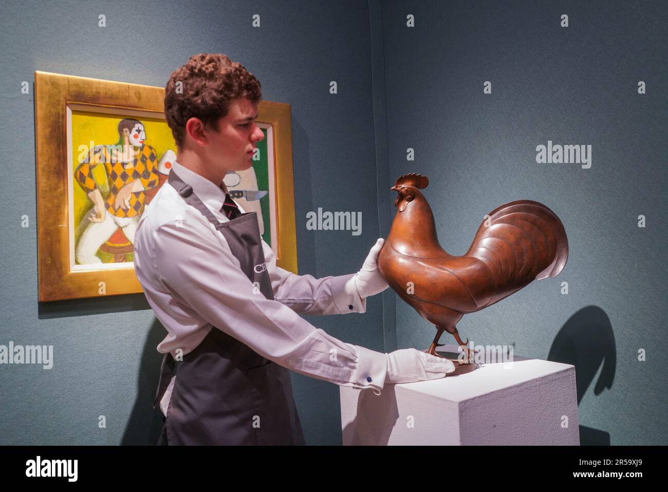 London UK. 2 June 2023 . GEOFFREY DASHWOOD (BRITISH, B. 1947) Cockerel  Estimate: GBP 2,000 – 3,000.The Robin and Rupert Hambro collection preview at Christie's London. The sale takes place on 8 June.Credit: amer ghazzal/Alamy Live News Stock Photo