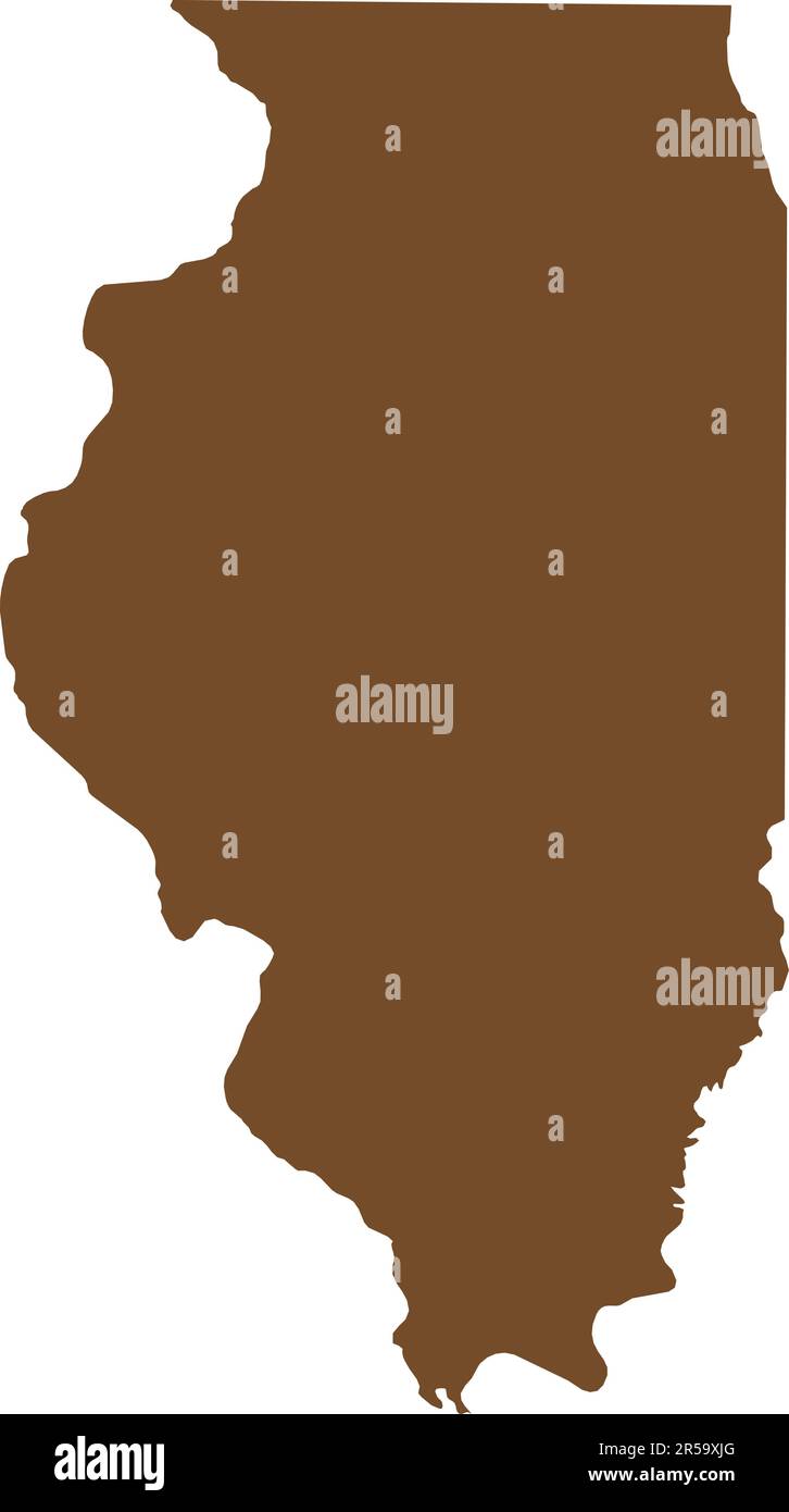 BROWN CMYK color map of ILLINOIS, USA Stock Vector Image & Art Alamy