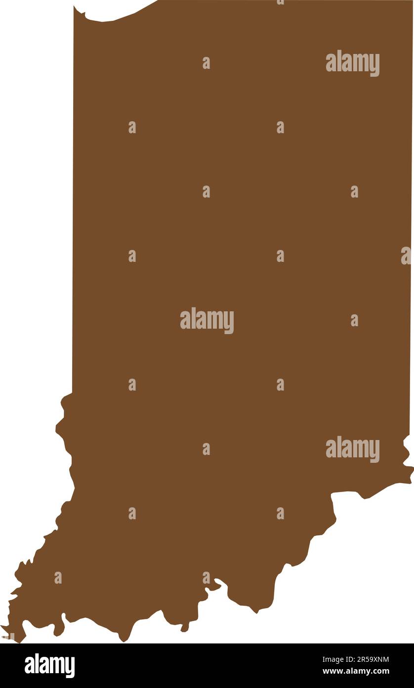 BROWN CMYK color map of INDIANA, USA Stock Vector Image & Art - Alamy