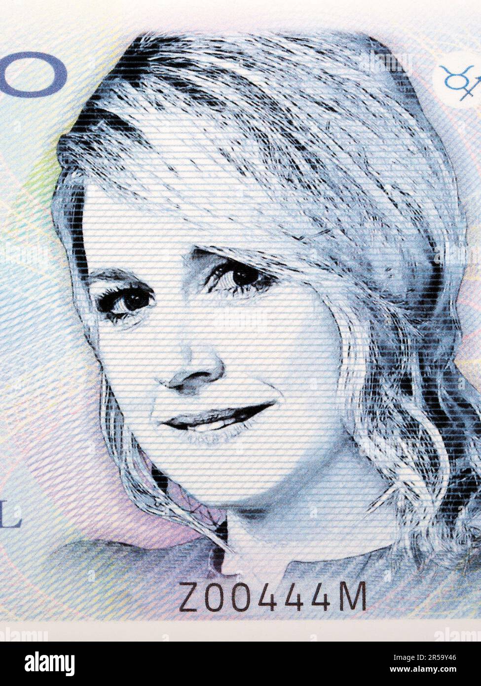 Queen Maxima of the Netherlands a portrait from money Stock Photo