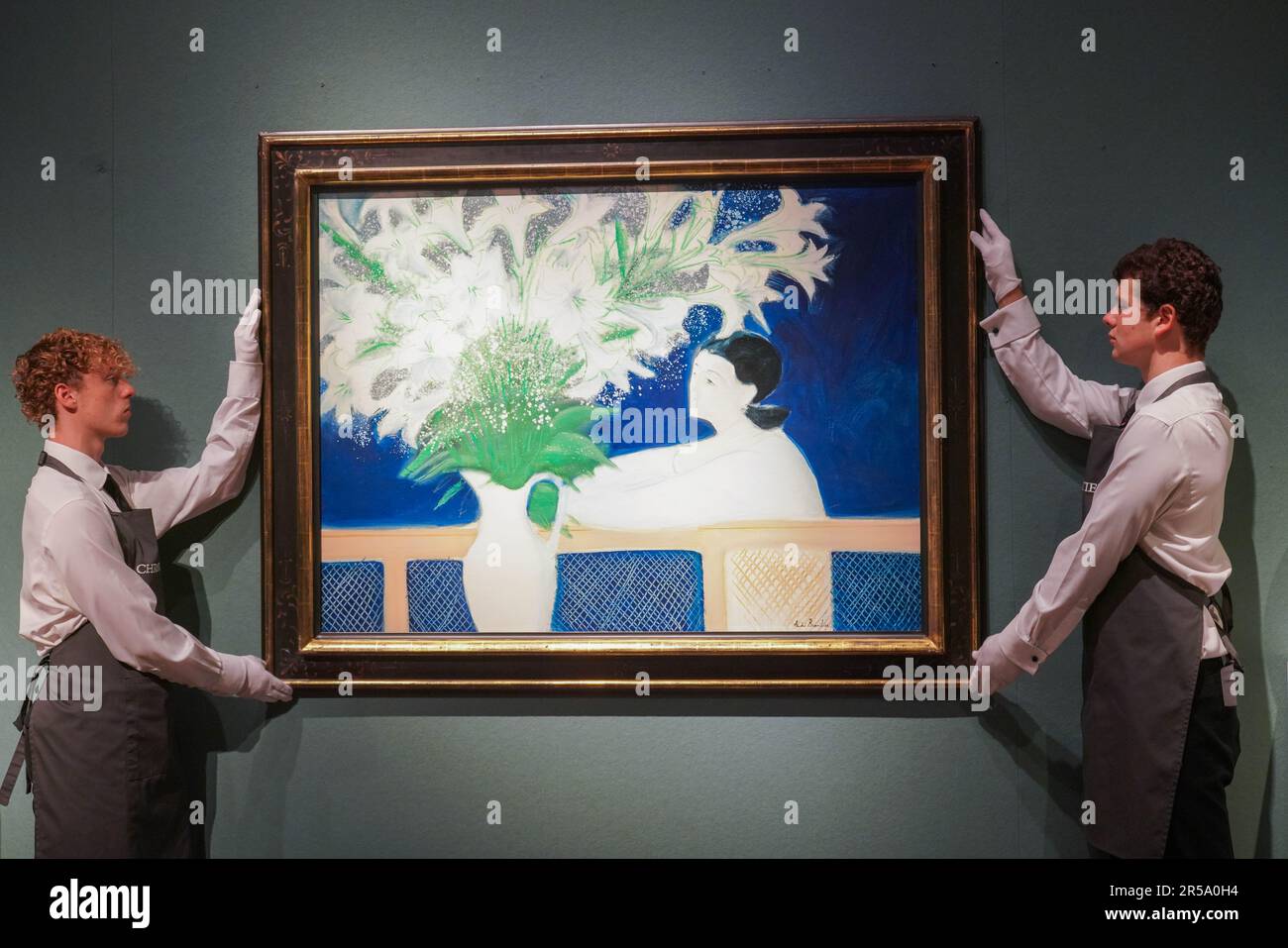 London UK. 2 June 2023 .ANDRÉ BRASILIER (B. 1929) Grand bouquet de lis, Estimate: GBP 30,000 – 50,000. The Robin and Rupert Hambro collection preview at Christte's London. The sale takes place on 8 June.Credit: amer ghazzal/Alamy Live News Stock Photo
