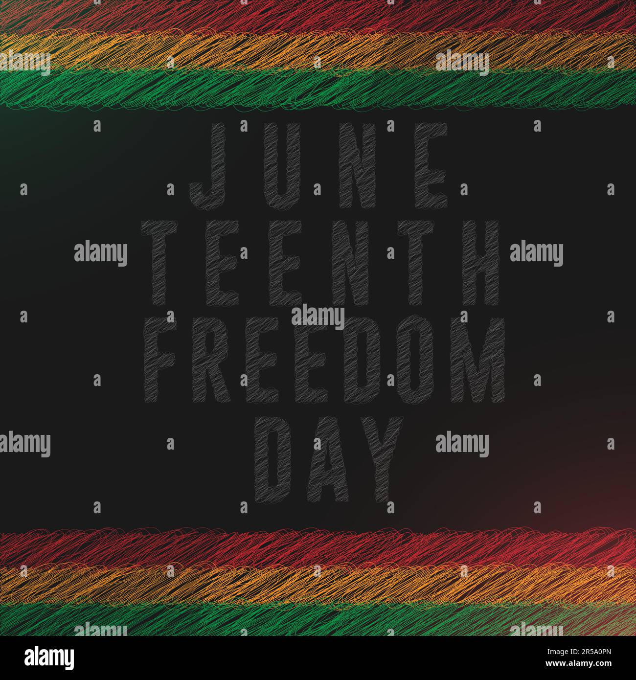 Juneteenth Freedom Day celebration with scribble text concept. Poster design vector illustration. Stock Vector