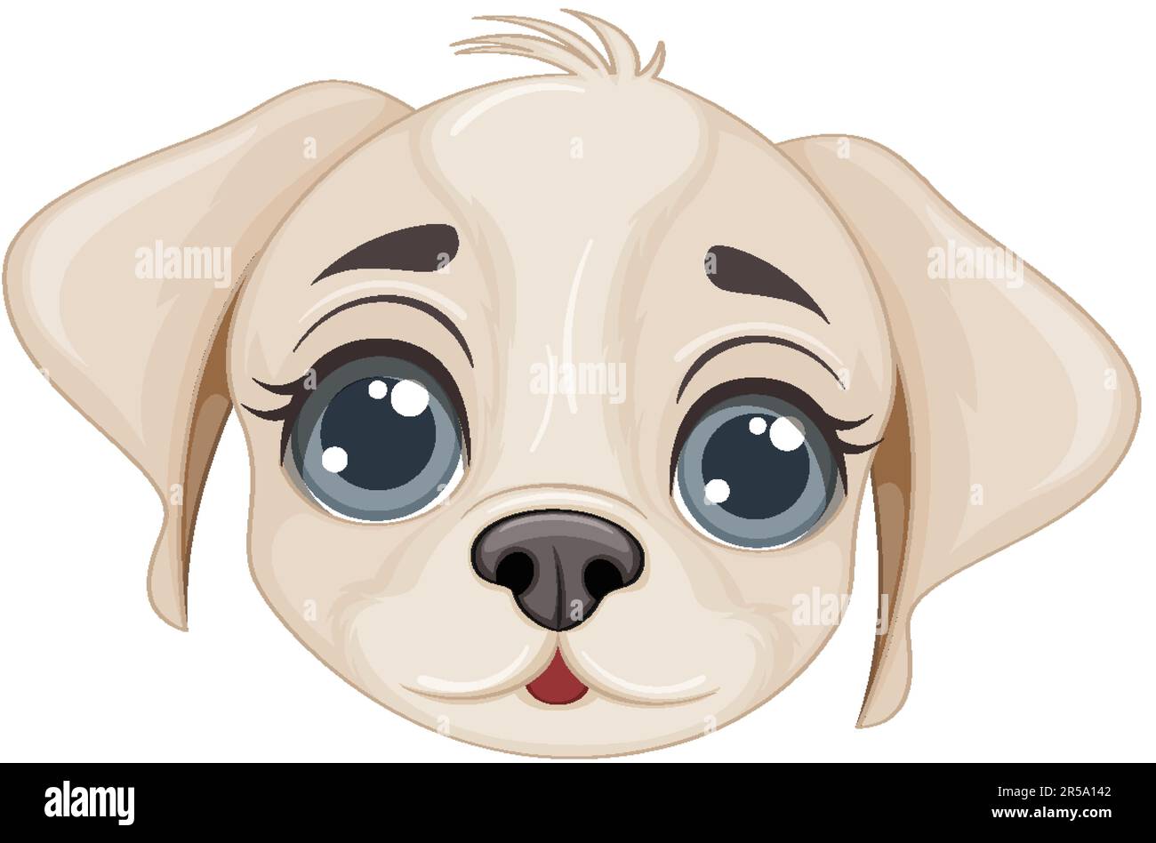 Cute dog face cartoon isolated illustration Stock Vector Image & Art ...