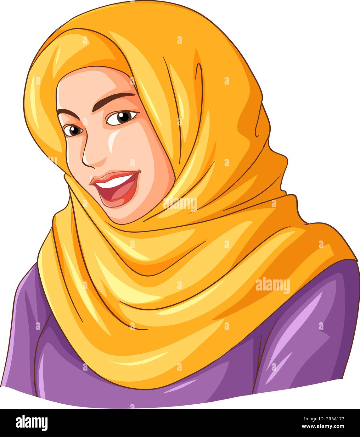Happy muslim woman wearing hijab illustration Stock Vector Image & Art ...