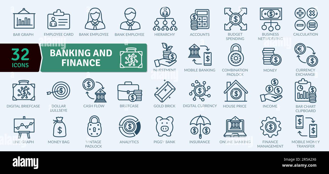 Digital banking icons hi-res stock photography and images - Alamy