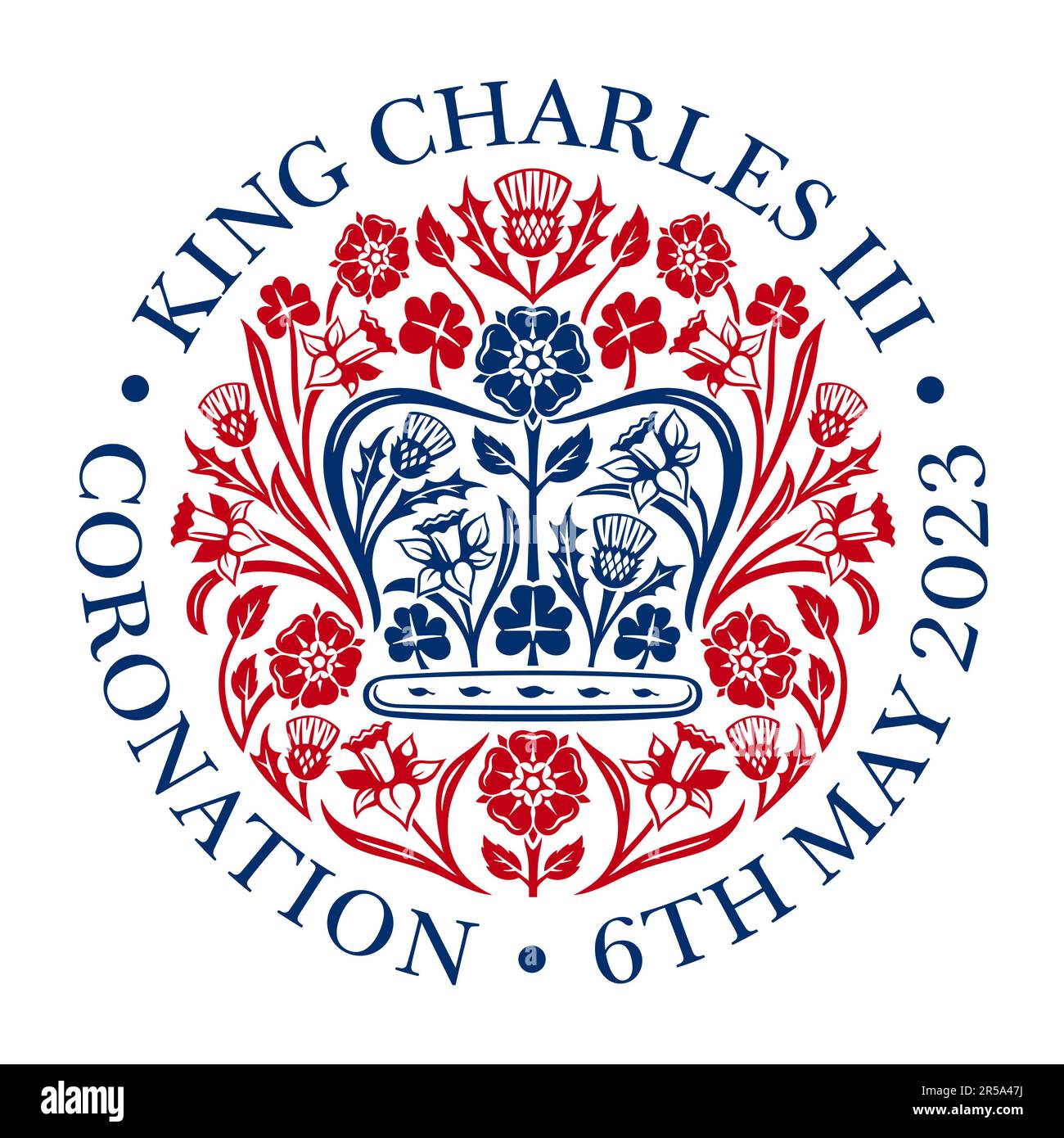 Emblem of the Coronation of King Charles III. Vector illustration Stock Vector
