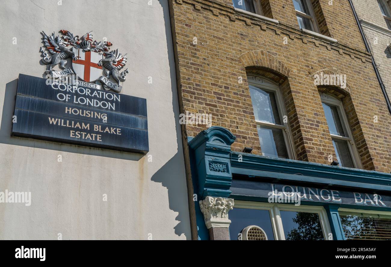 William Blake House in a council estate in Lambeth, where he used to live,London,England,UK Stock Photo
