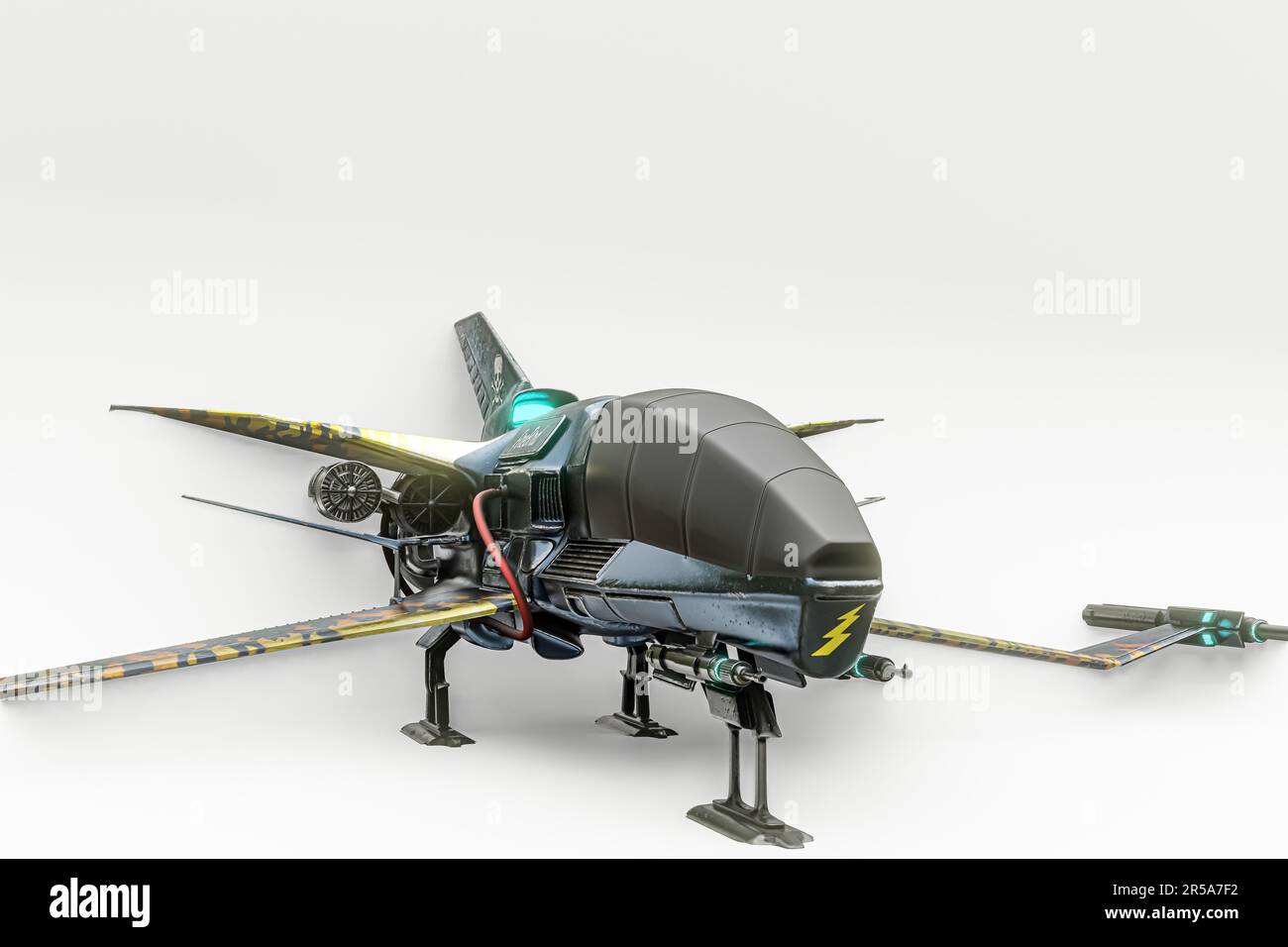 starship fighter isolated on white background 3d illustration Stock Photo