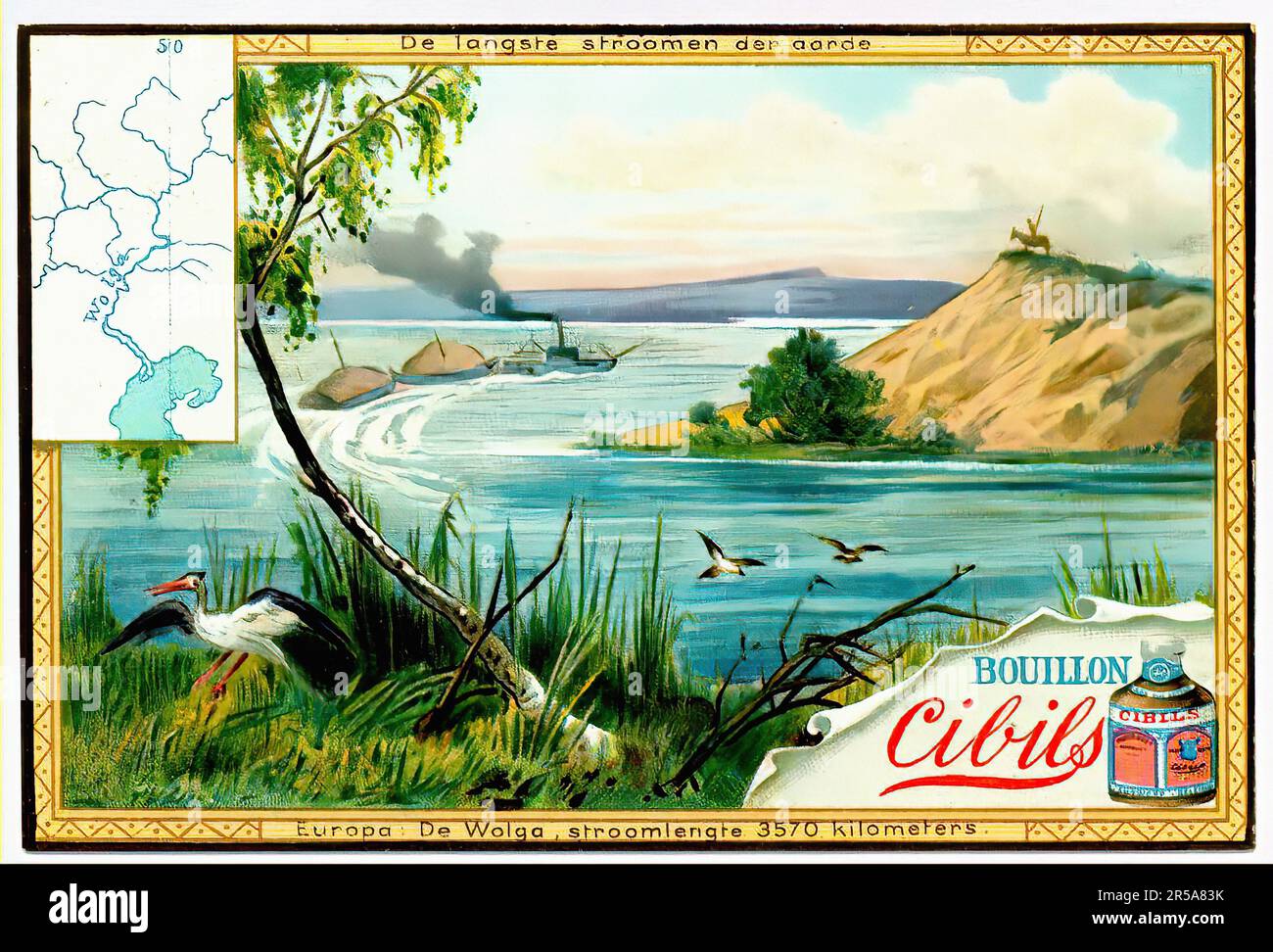 Belle Two Rivers The World's Longest Rivers 5 - Vintage Cibils, Belle Epoque Era Stock ...