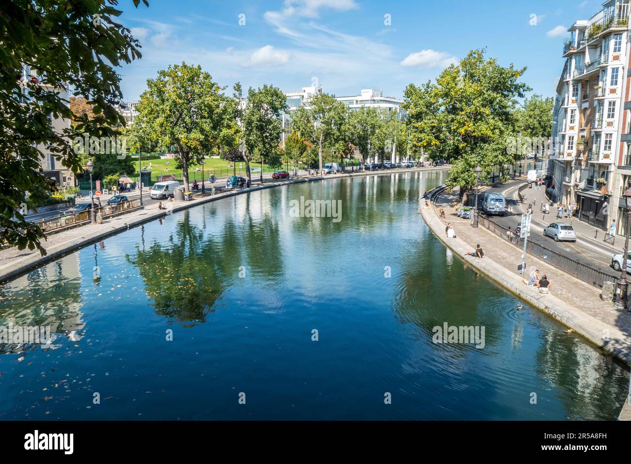 Paris, France - 09-10-2018: the Saint Martin Canal Stock Photo