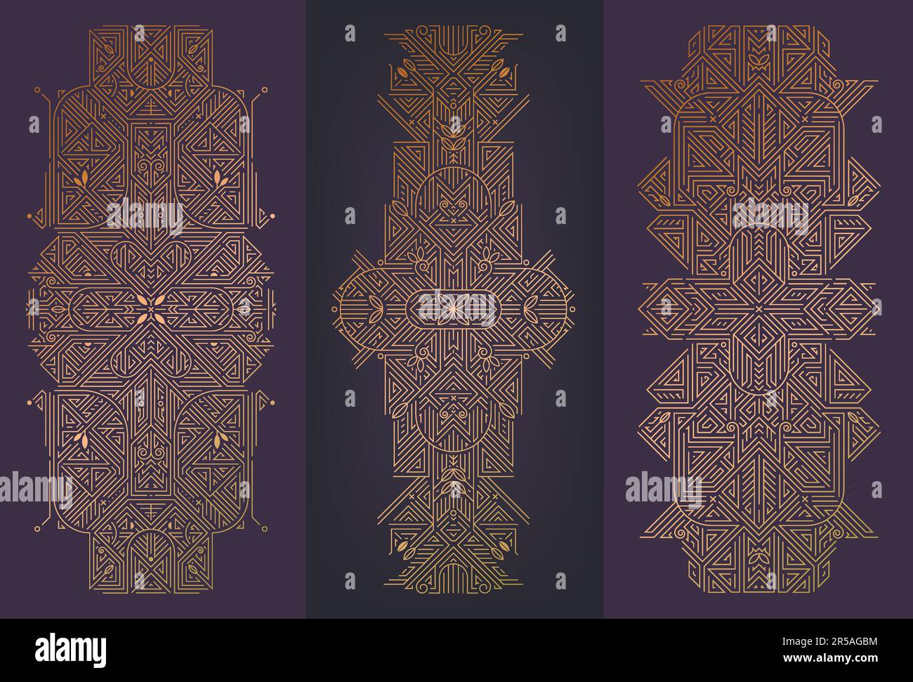 Vector set of art deco design elements, labels and frames for luxury ...