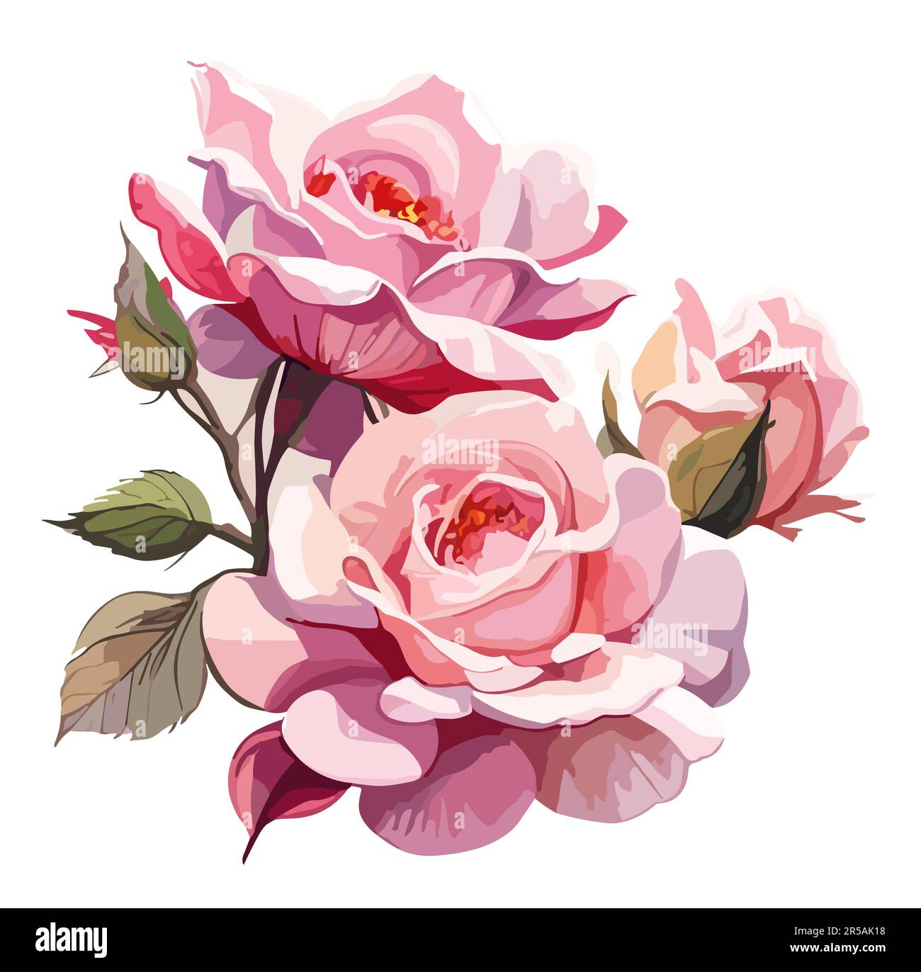 Gorgeous pink rose Stock Vector Images - Alamy
