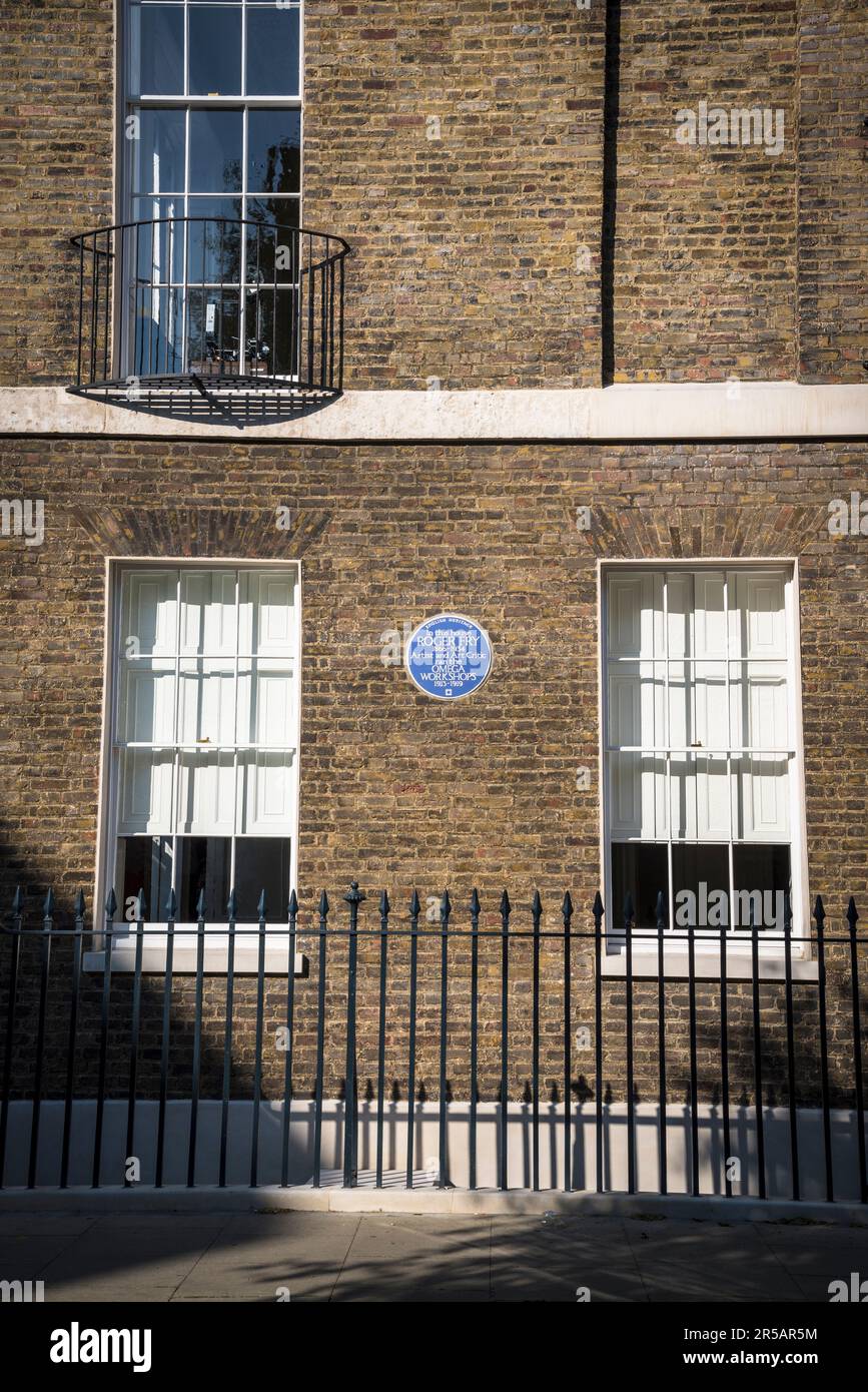 Roger Fry English Heritage blue plaque, Conway St,, Fitzrovia, London, England, UK Stock Photo