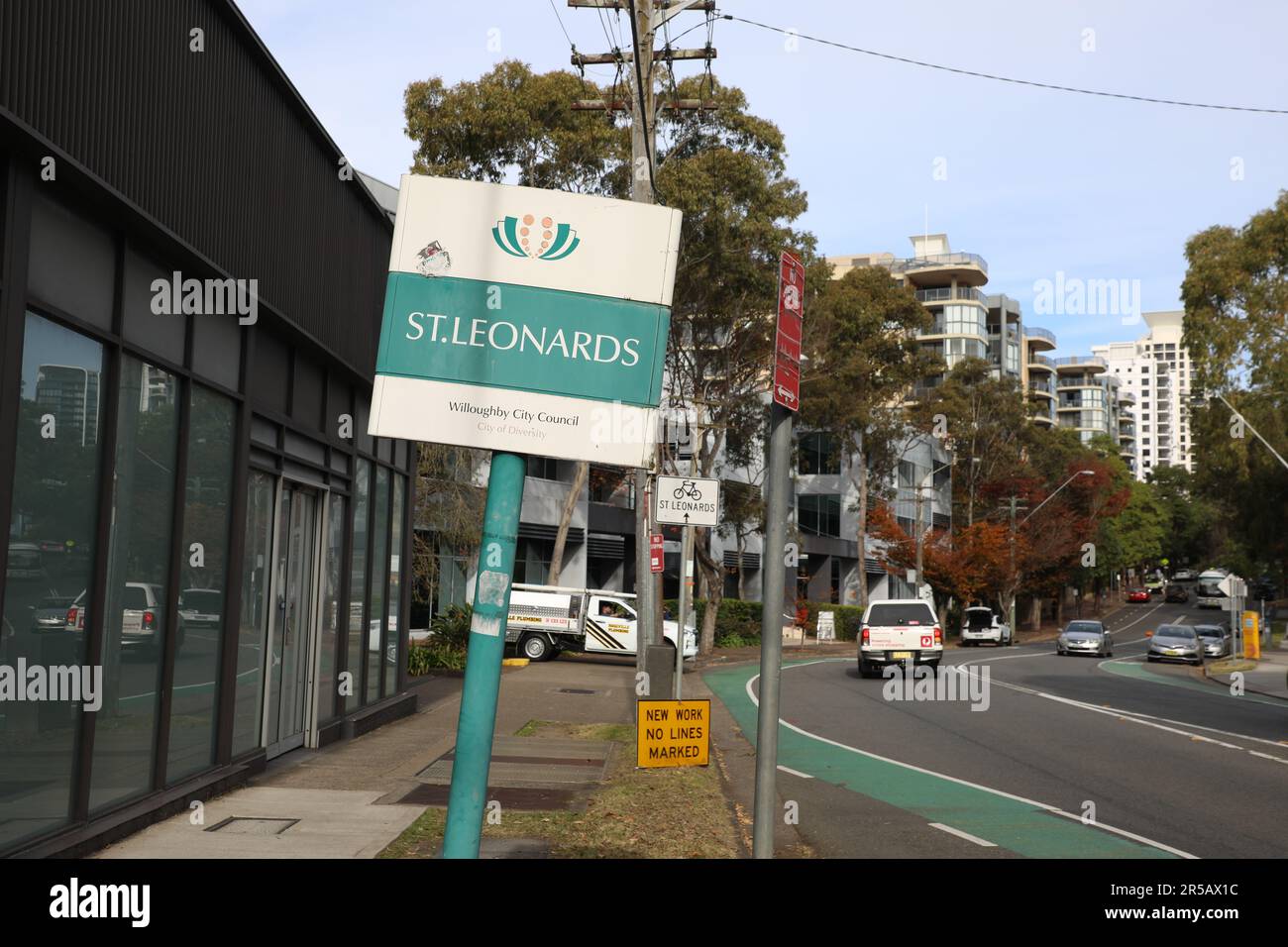 Sign on Herbert Street indicating the Sydney suburb of St Leonards