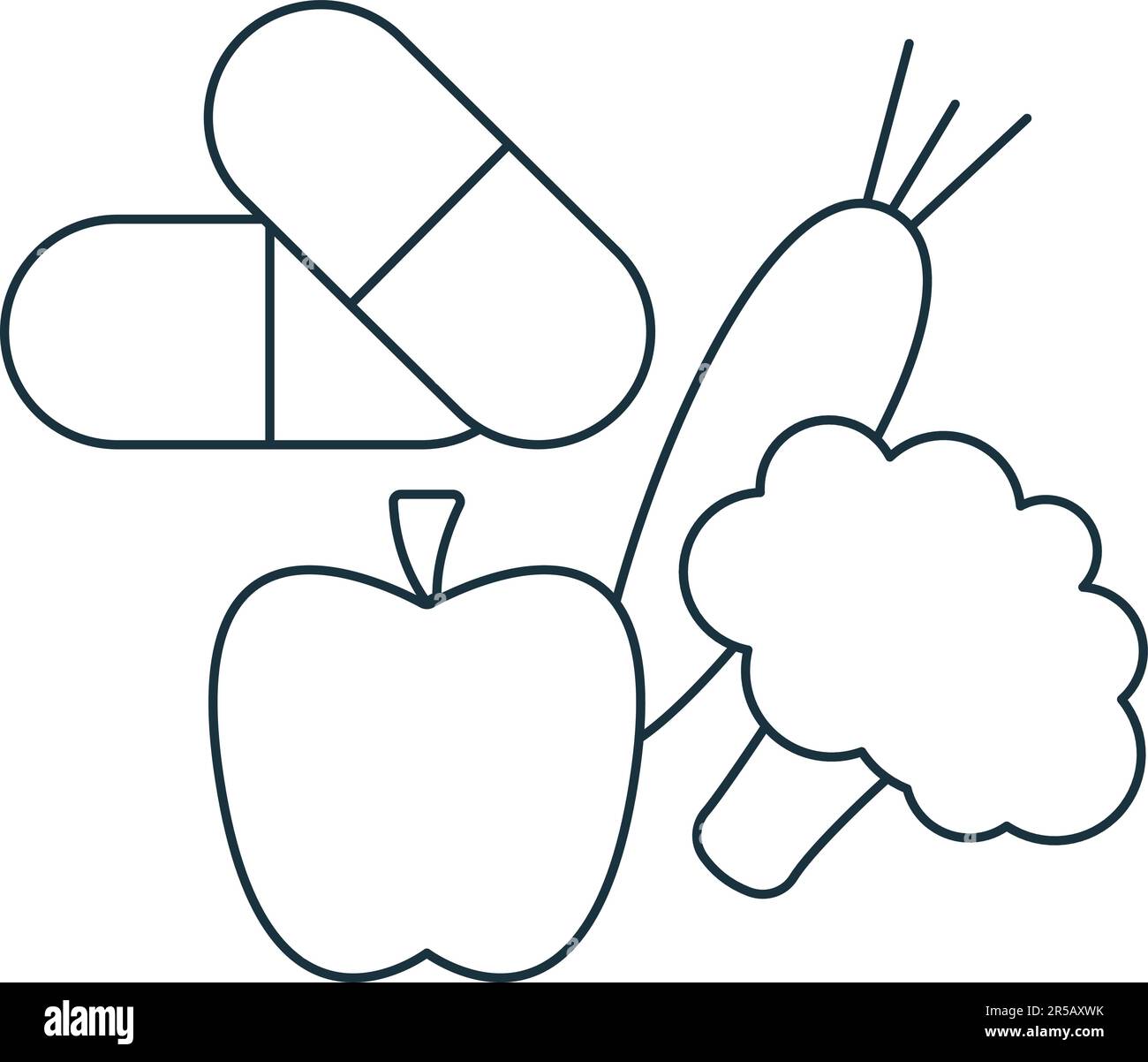 natural supplements, pills line vector icon Stock Vector Image 