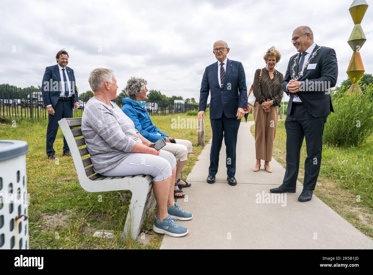 WORKENDAM - Prof. dr. mr. Pieter van Vollenhoven is received at the Biesbosch MuseumEiland. Van Vollenhoven is present at the release of a group of sturgeons in the water of National Park De Biesbosch. ANP JEROEN JUMELET netherlands out - belgium out Stock Photo