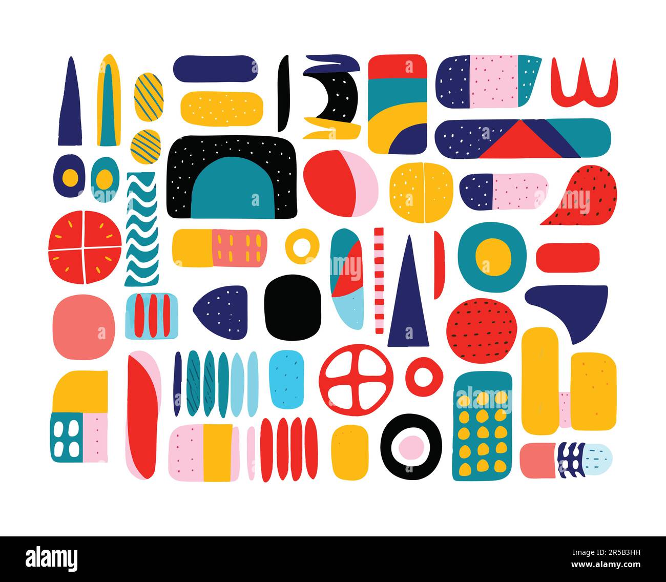 Colorful trendy abstract geometric shape. modern drawings Stock Vector ...