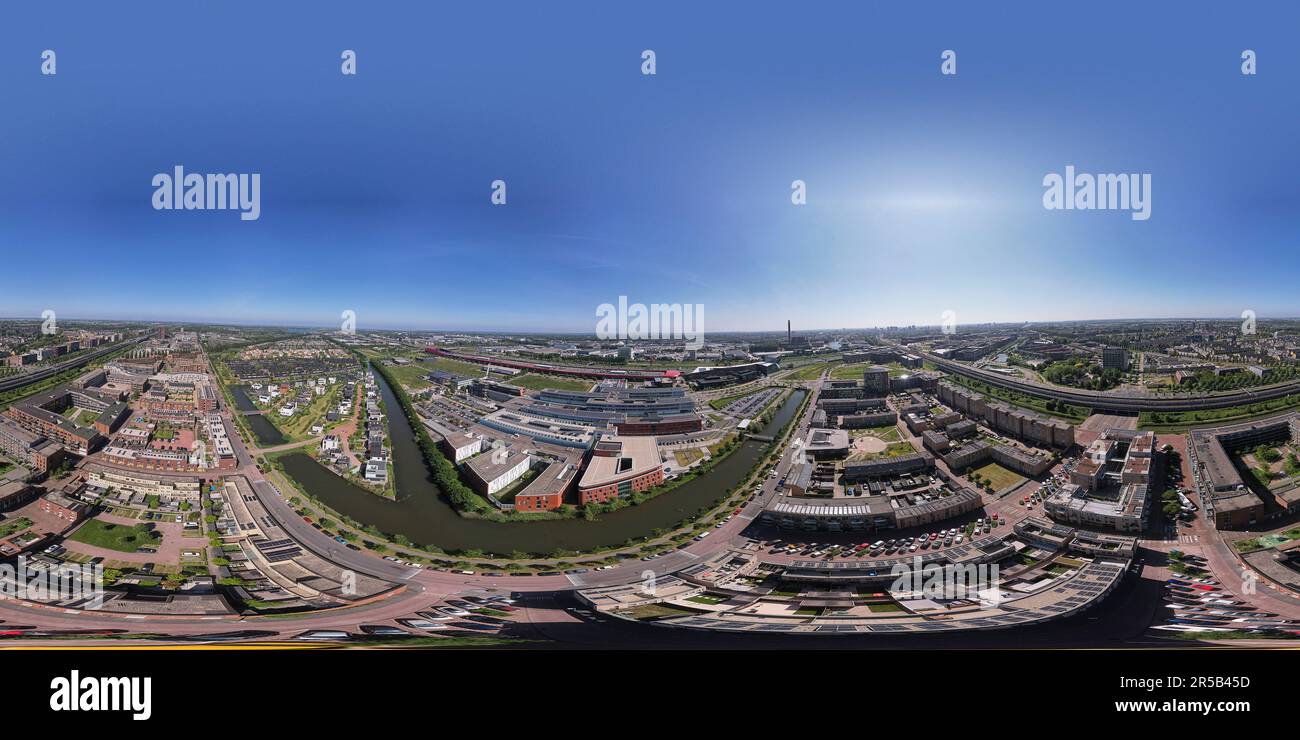 Aerial 360 degree ready for VR panorama of Leidsche Rijn neighbourhood ...
