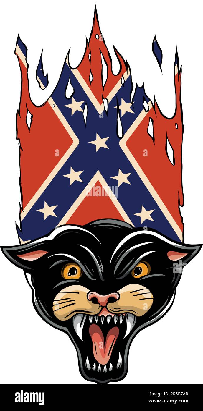 vector illustration of Panther head with confederate flag Stock Vector  Image \u0026 Art - Alamy, image size:689x1390
