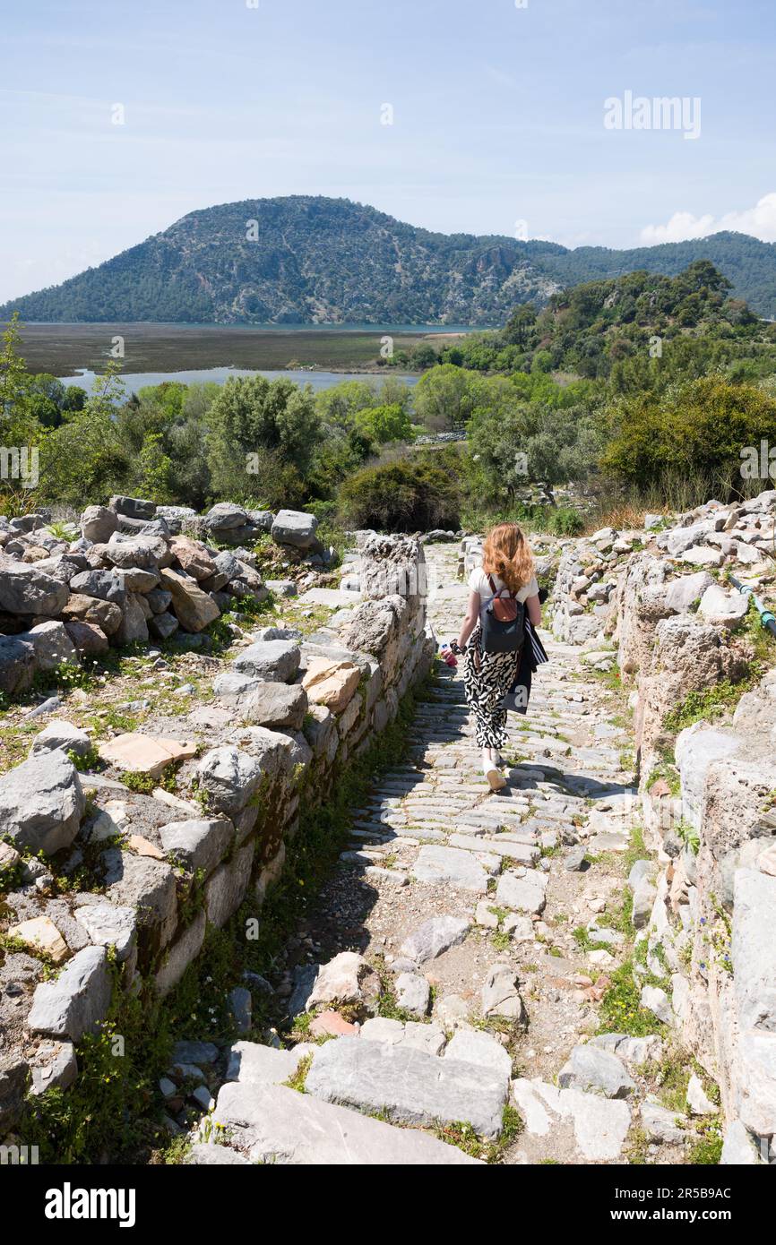 Kaunos (ancient city ruins, rock tombs), Dalyan, Muğla Province, Turkey, April 2023 Stock Photo