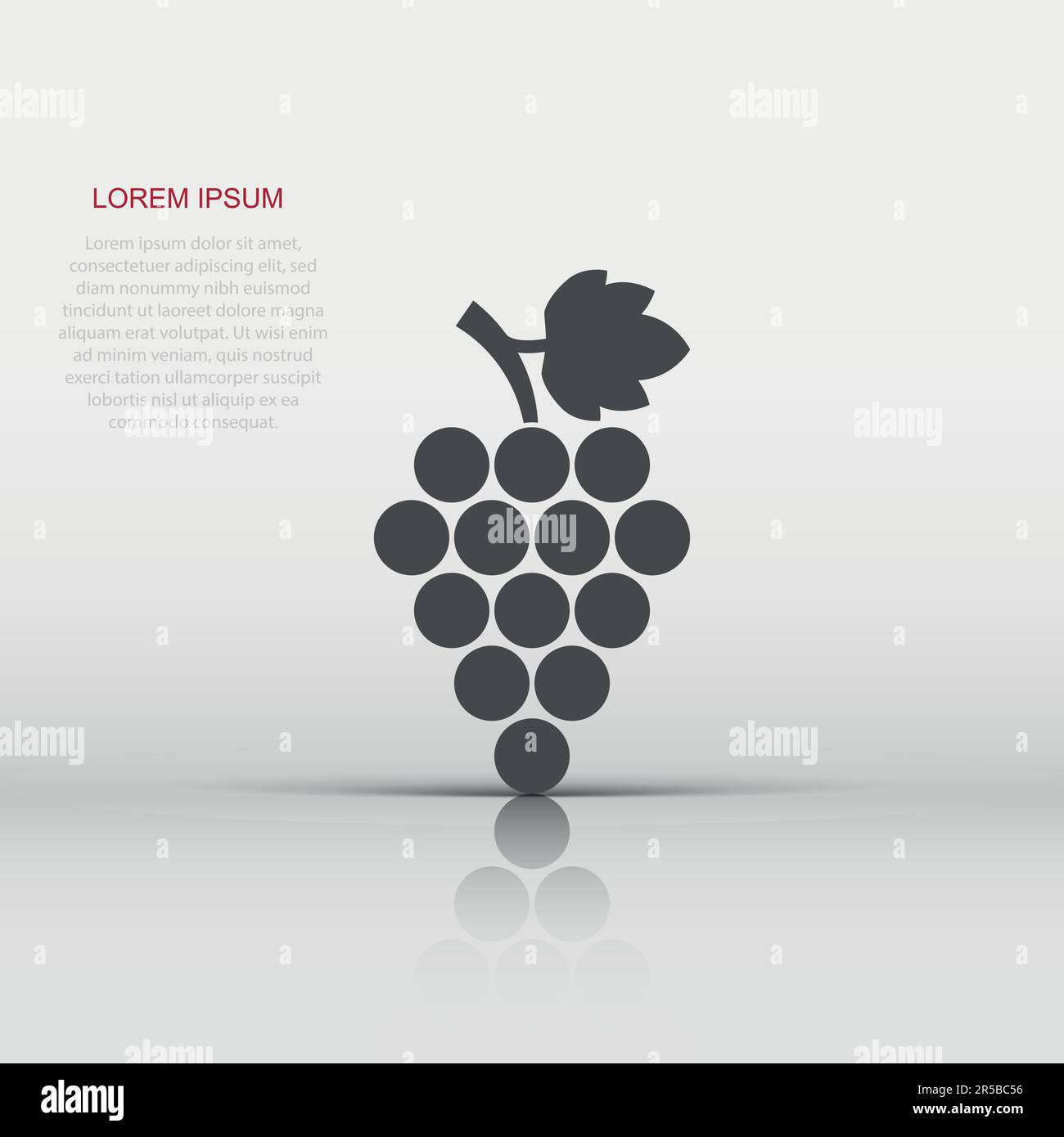 Grape fruits sign icon in flat style. Grapevine vector illustration on ...