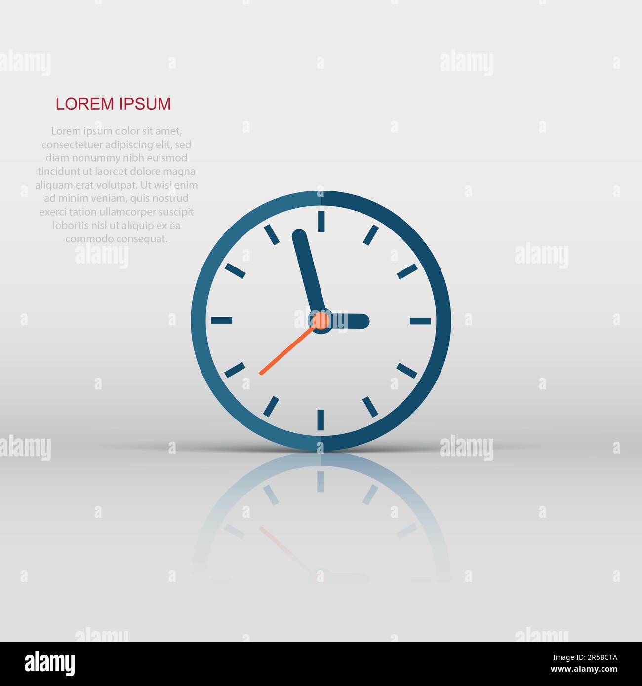 Clock sign icon in flat style. Time management vector illustration on ...