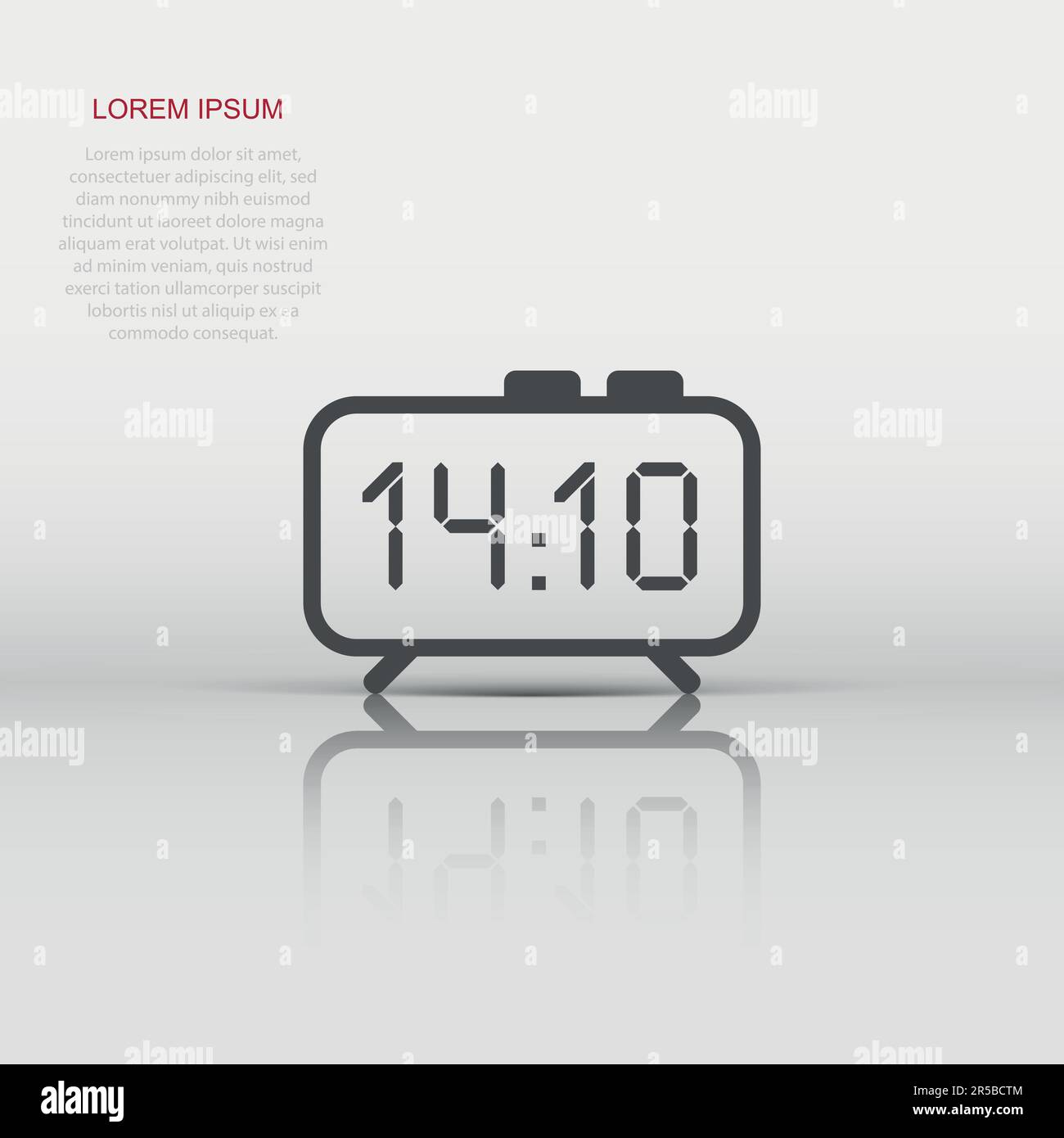 Clock sign icon in flat style. Time management vector illustration on ...