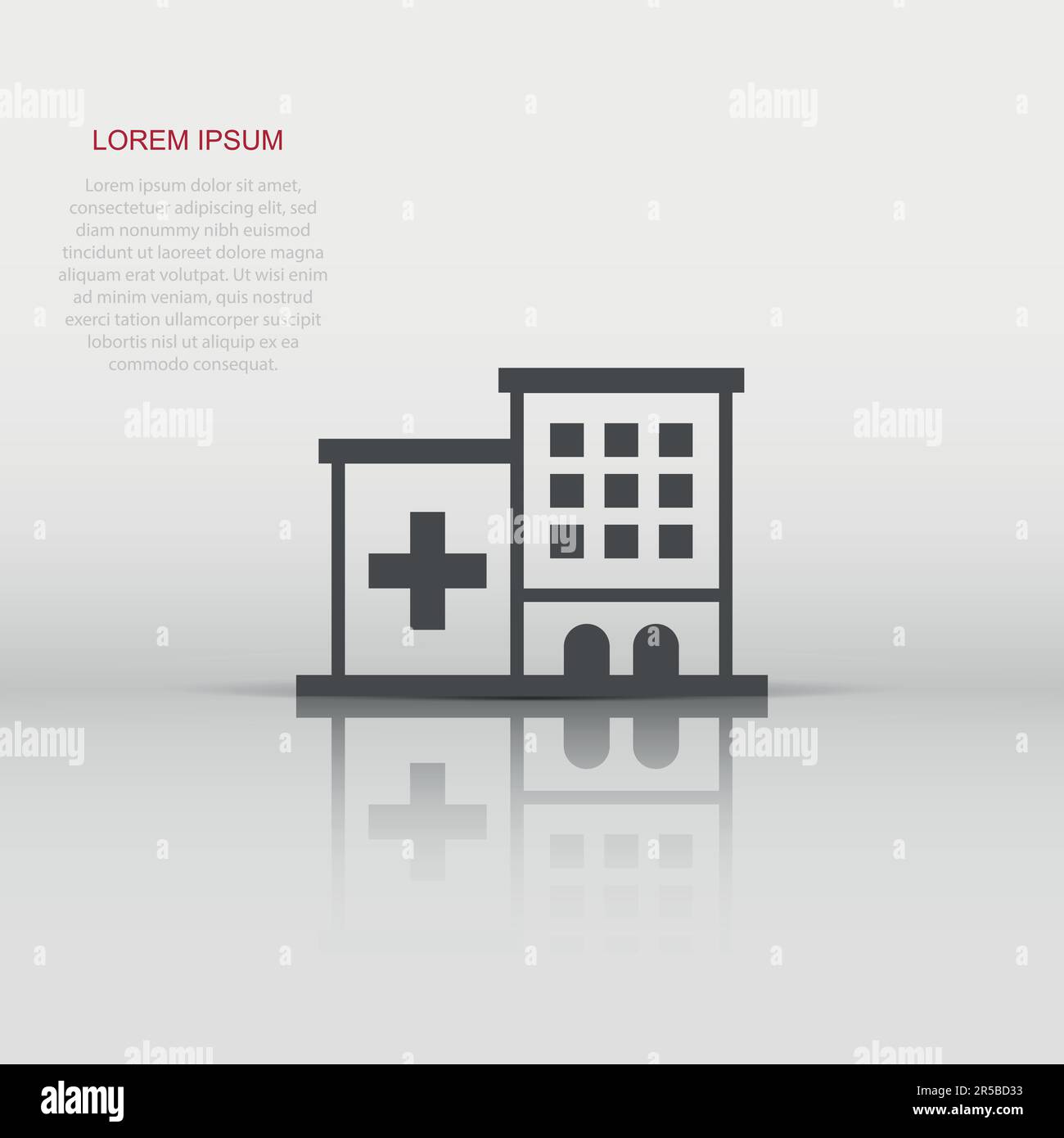 Hospital building icon in flat style. Infirmary vector illustration on ...