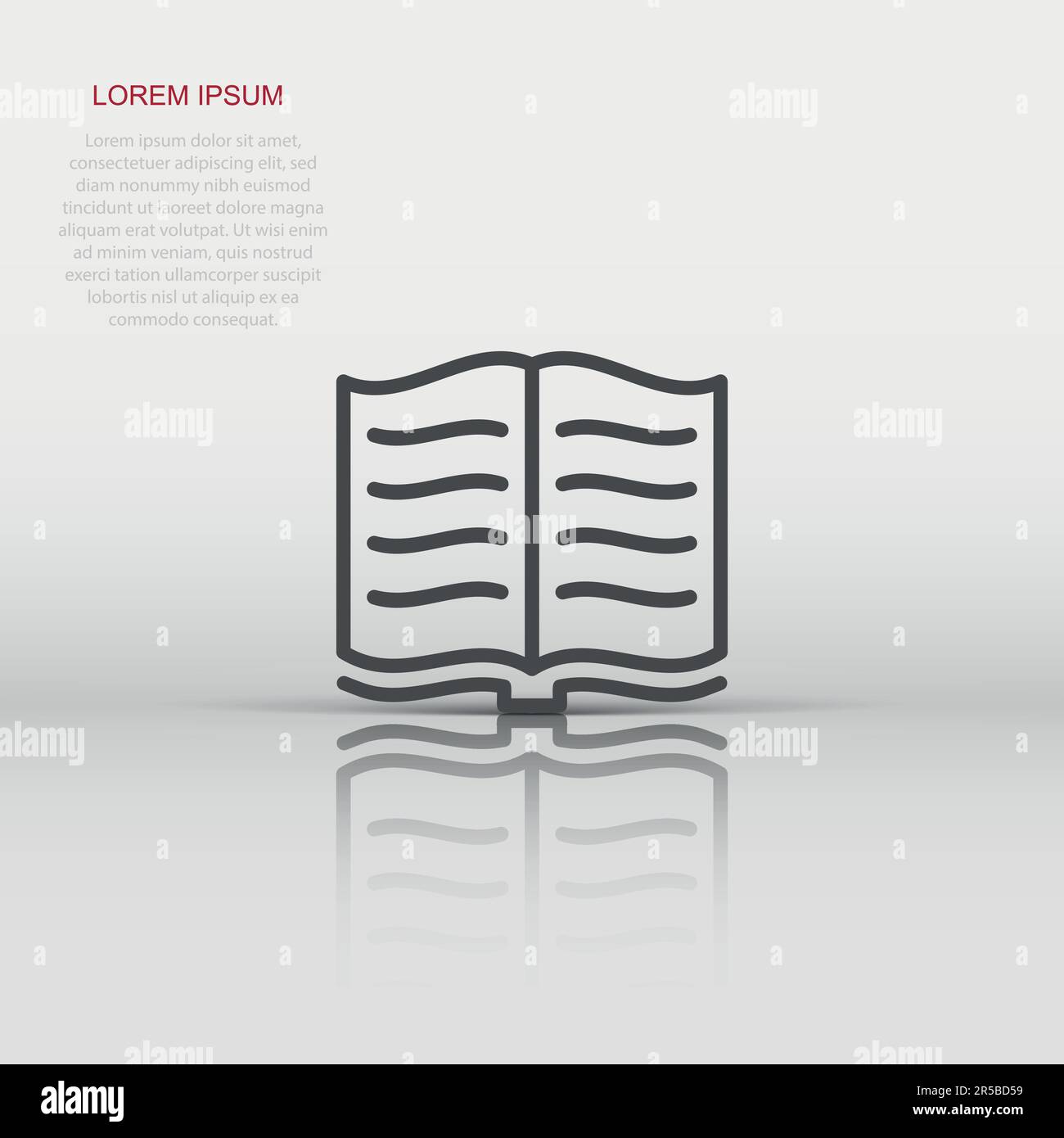 Open book icon in flat style. Literature vector illustration on ...