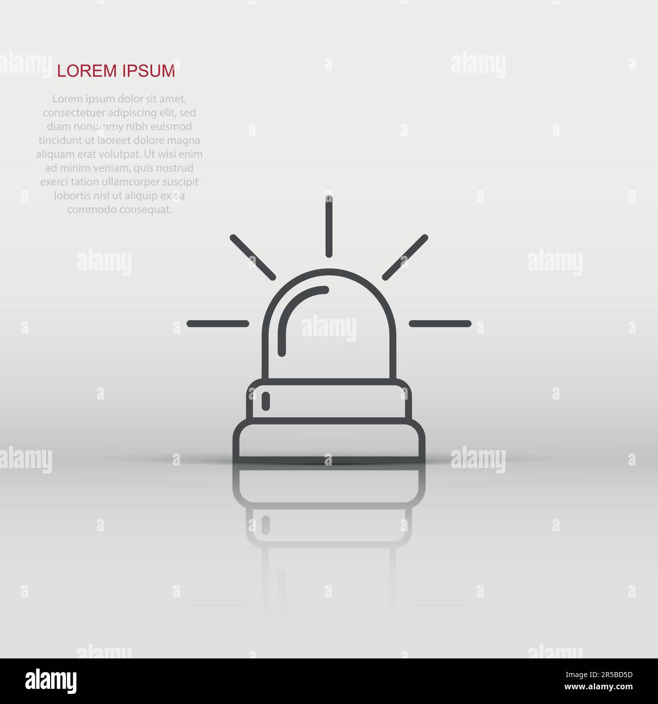 Emergency siren icon in flat style. Police alarm vector illustration on ...