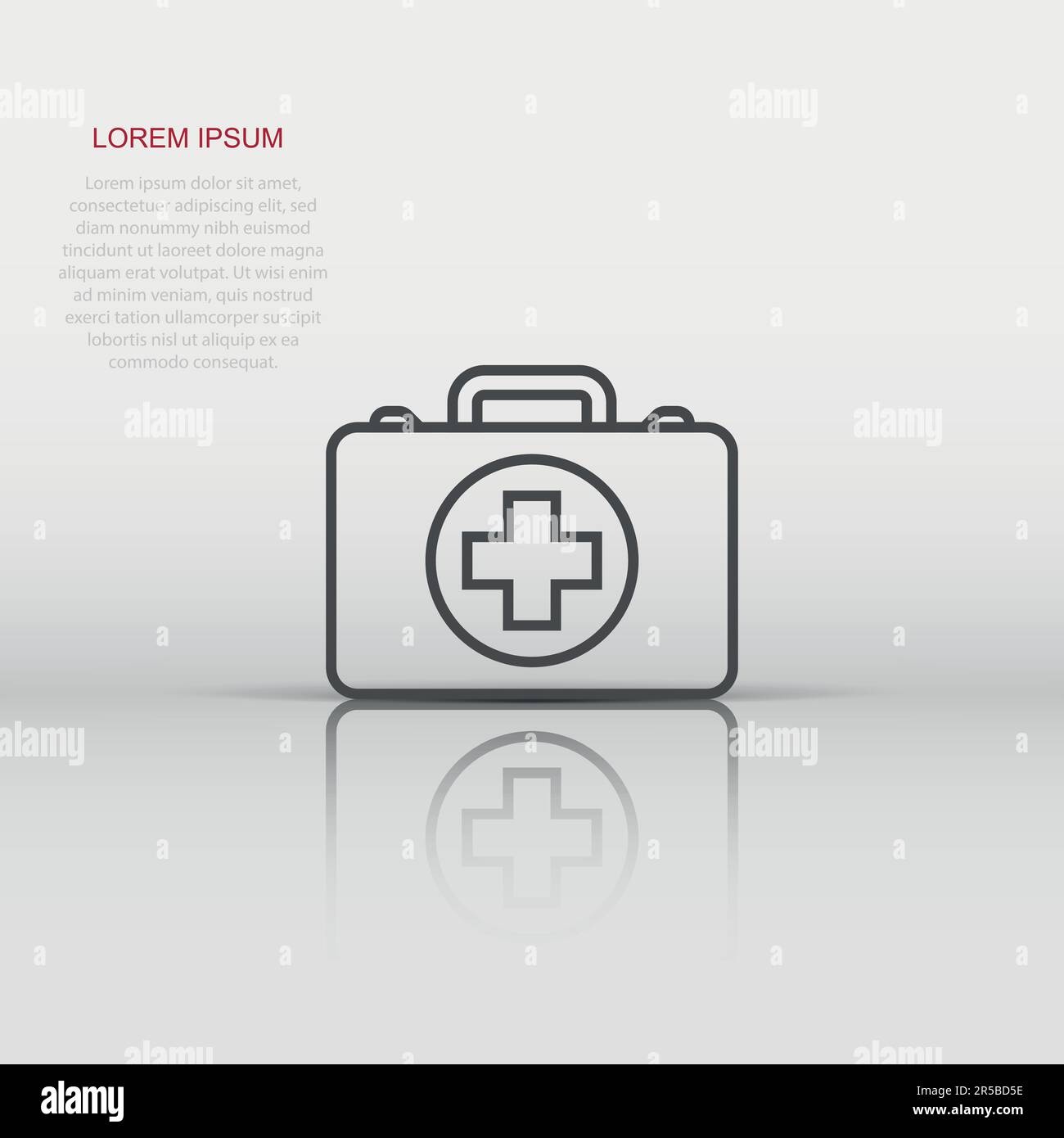 First aid kit icon in flat style. Health, help and medical diagnostics ...