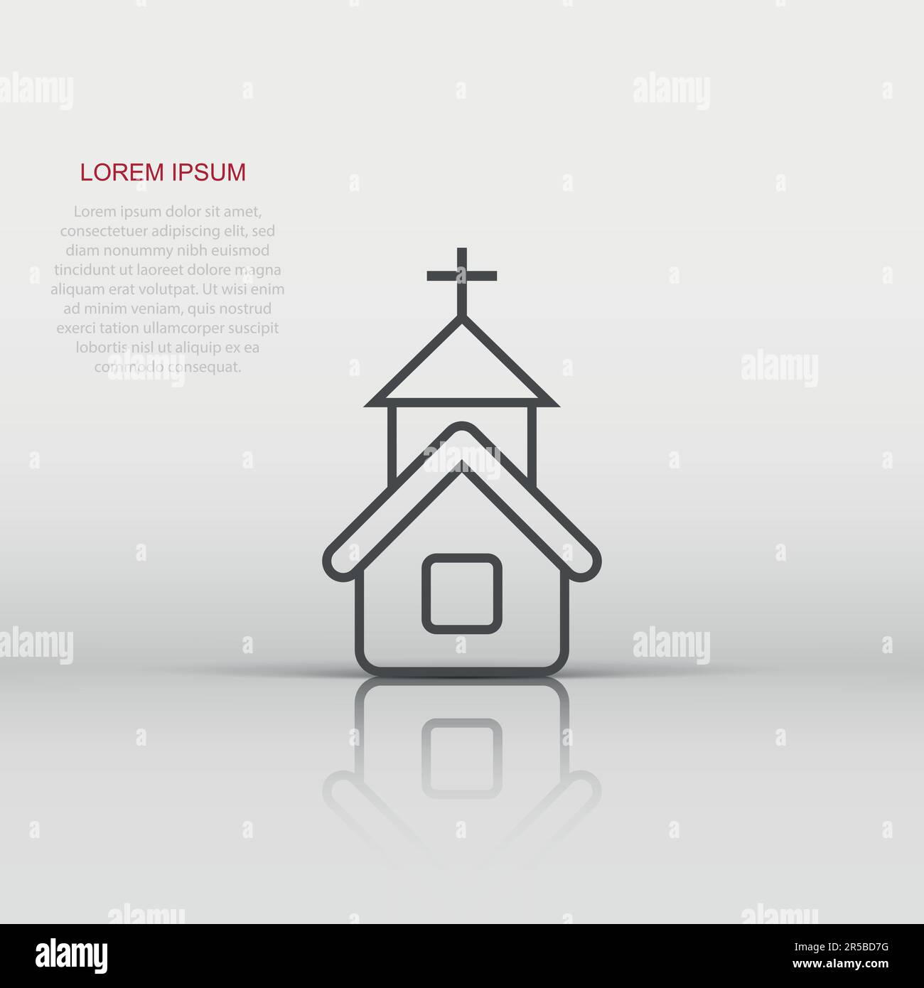 Church icon in flat style. Chapel vector illustration on white isolated ...
