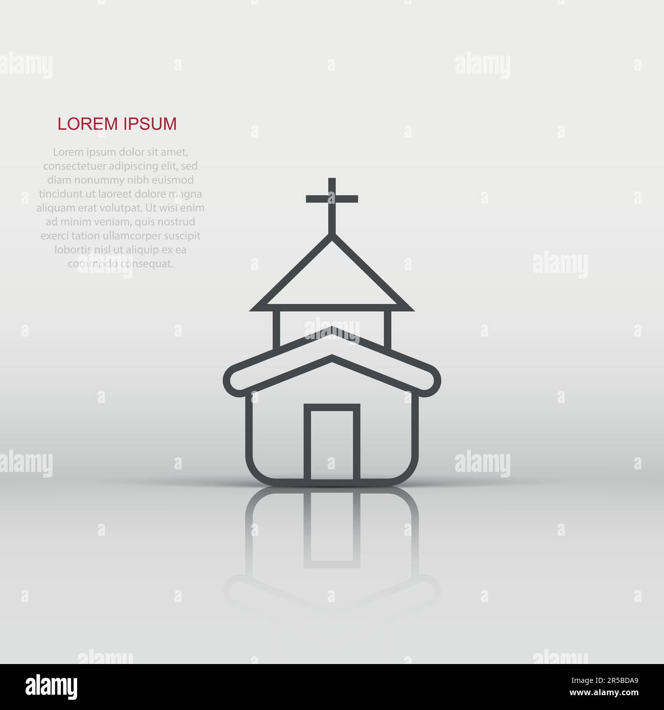 Church icon in flat style. Chapel vector illustration on white isolated ...