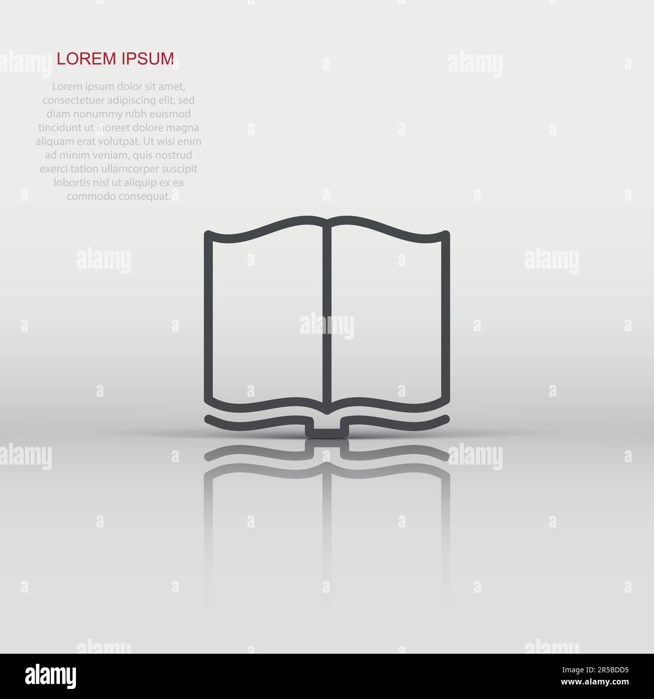 Open book icon in flat style. Literature vector illustration on ...
