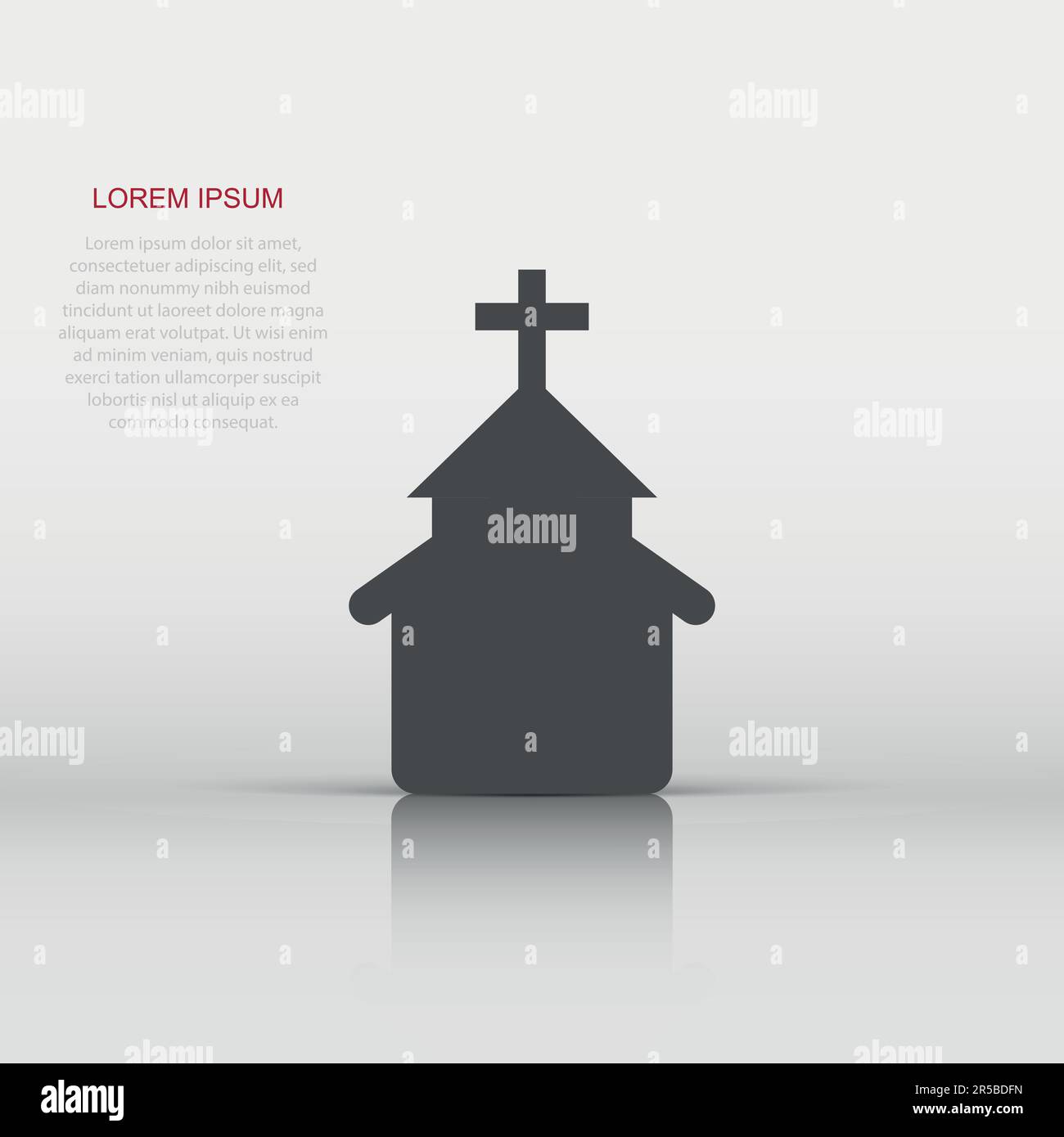 Church icon in flat style. Chapel vector illustration on white isolated ...
