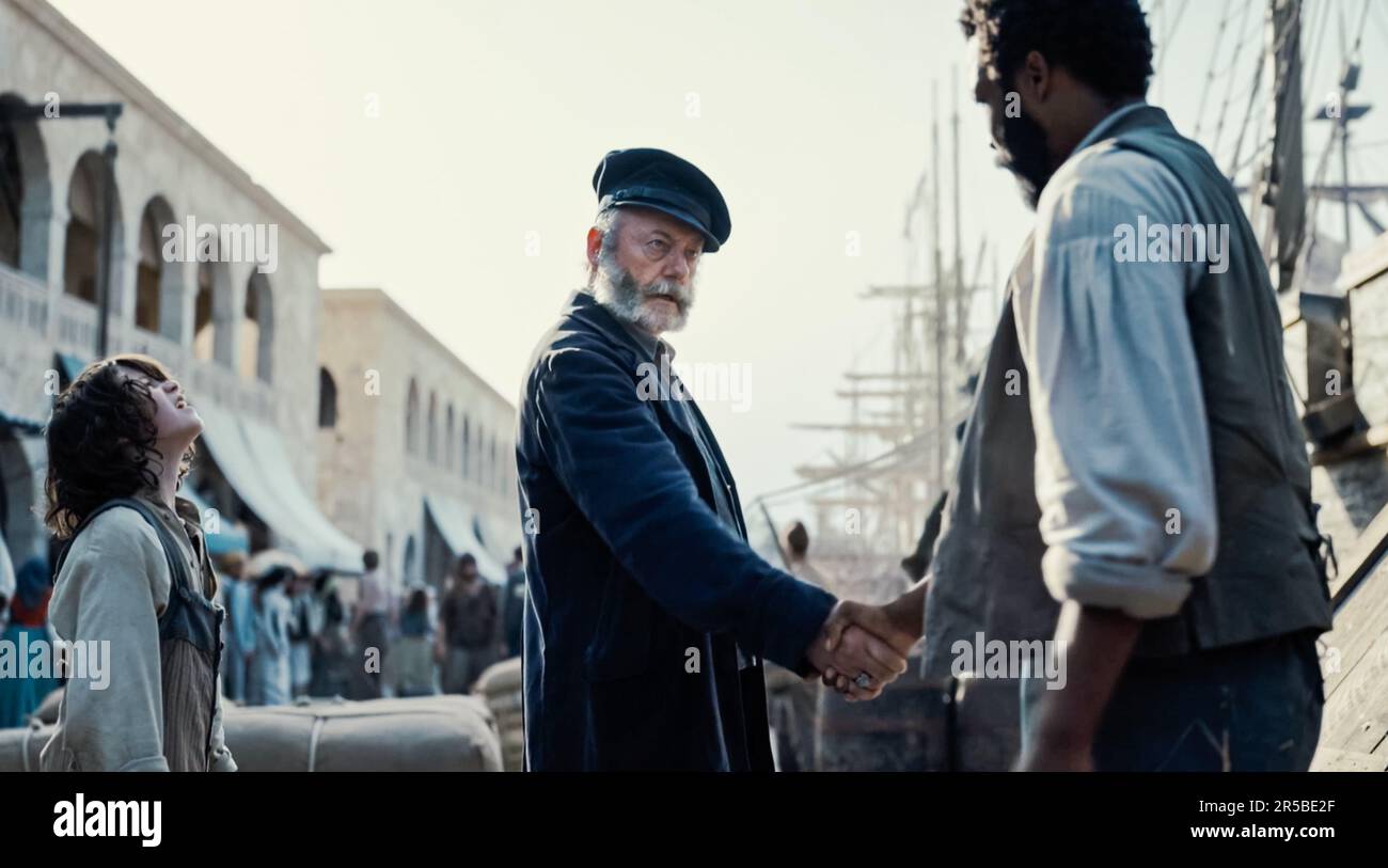 USA. Liam Cunningham and Corey Hawkins in a scene from the (C)Universal ...