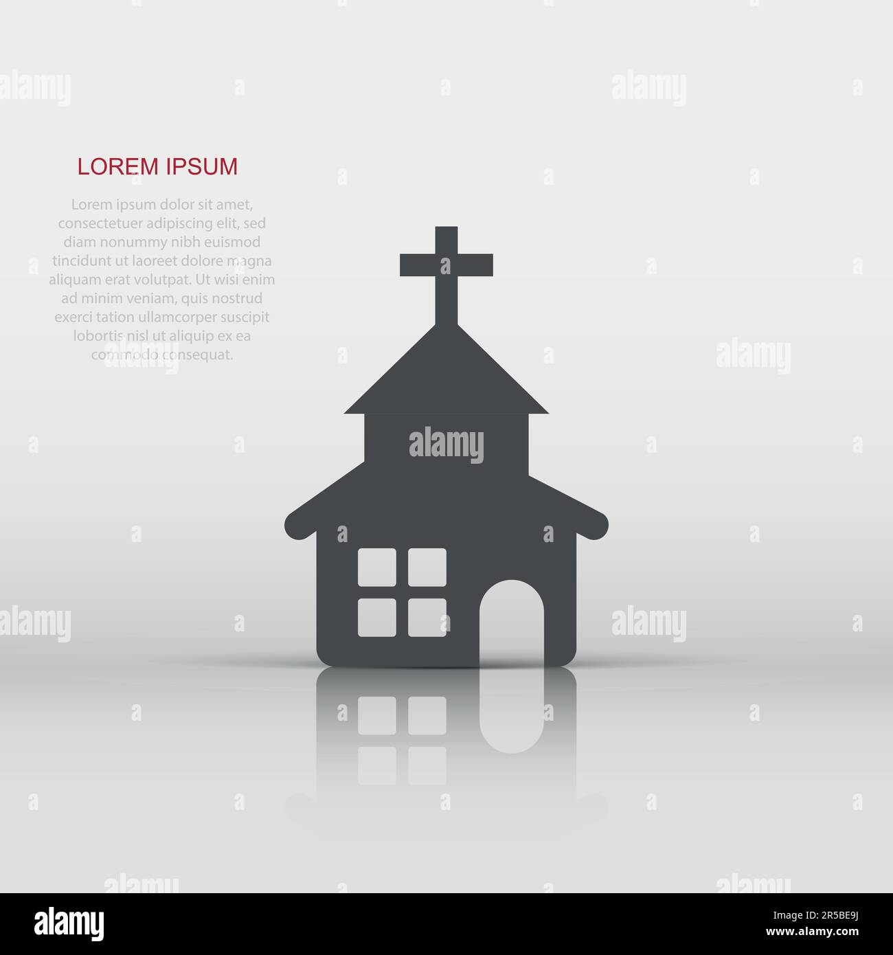 Church icon in flat style. Chapel vector illustration on white isolated ...